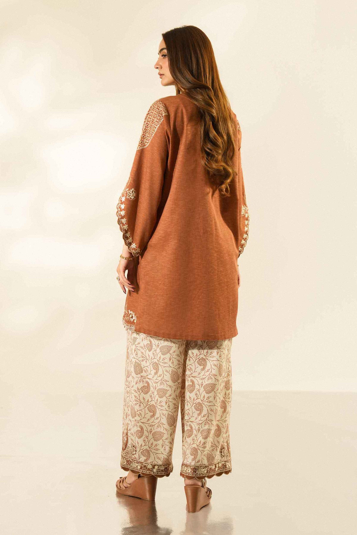 2 PIECE - PRINTED EMBROIDERED SUIT - ST2STE-LUXE26WV2-44