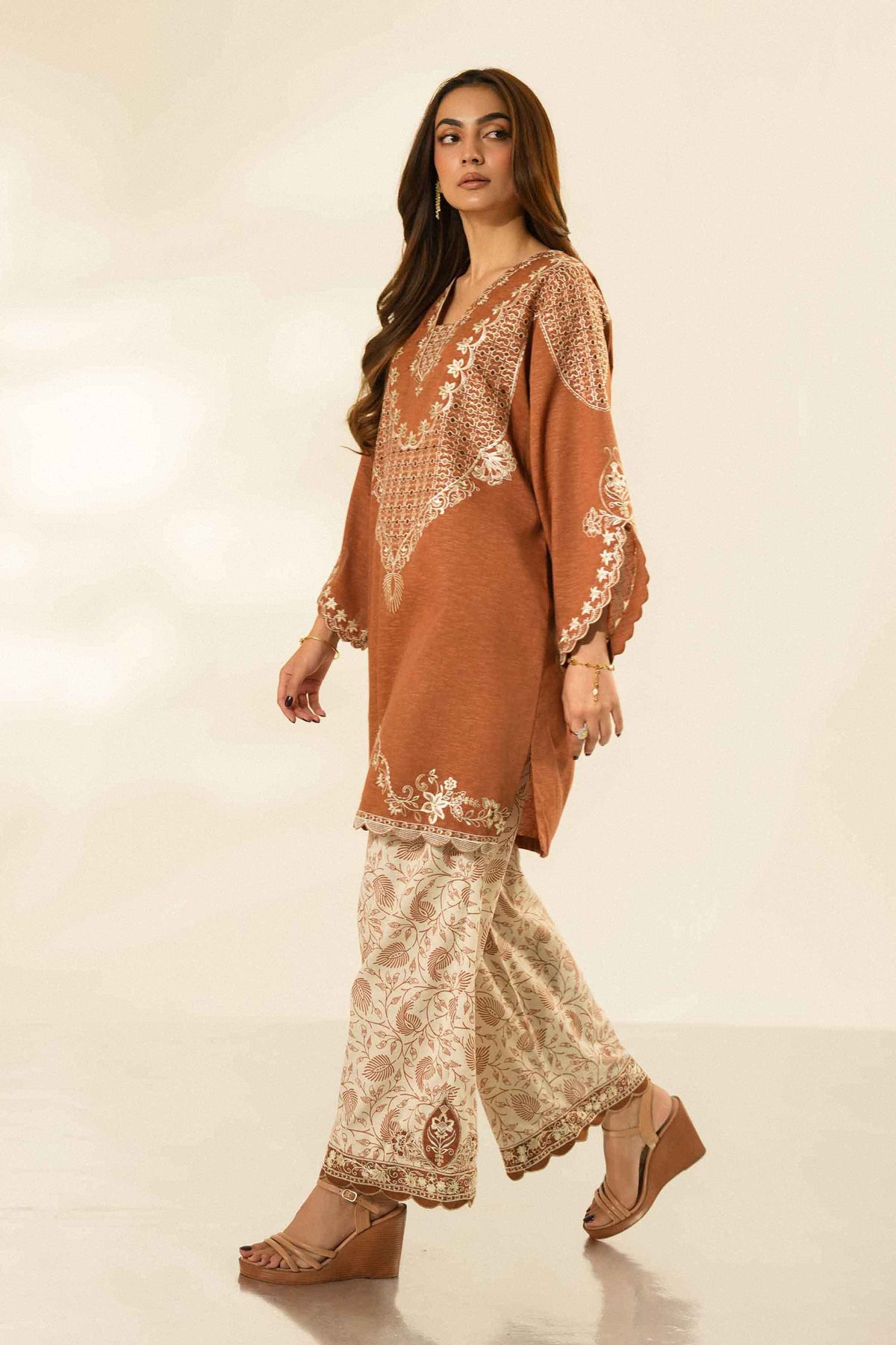 2 PIECE - PRINTED EMBROIDERED SUIT - ST2STE-LUXE26WV2-44