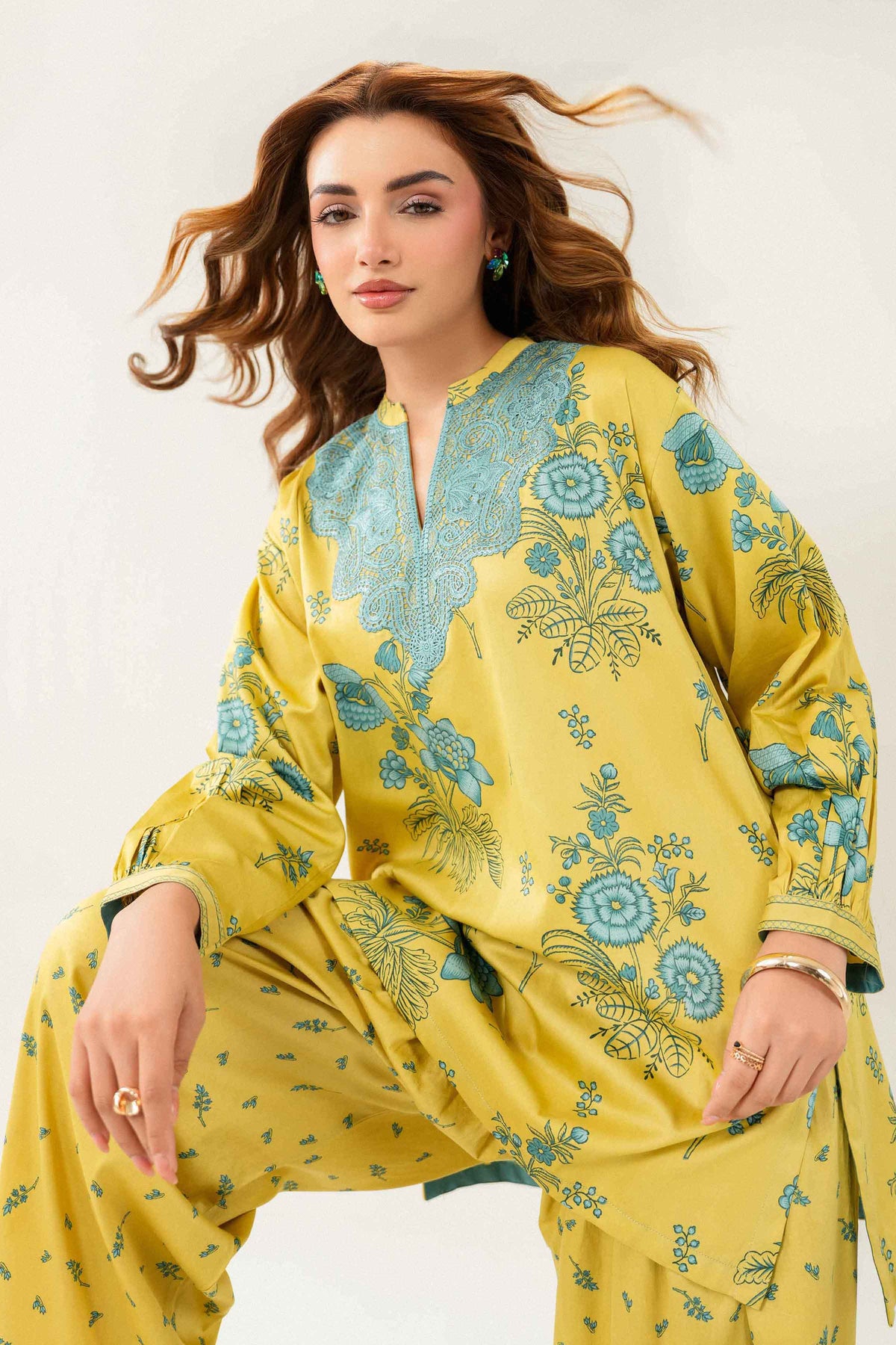 2 Piece - Printed Embroidered Suit - ST2STE-PRET26WV1-11