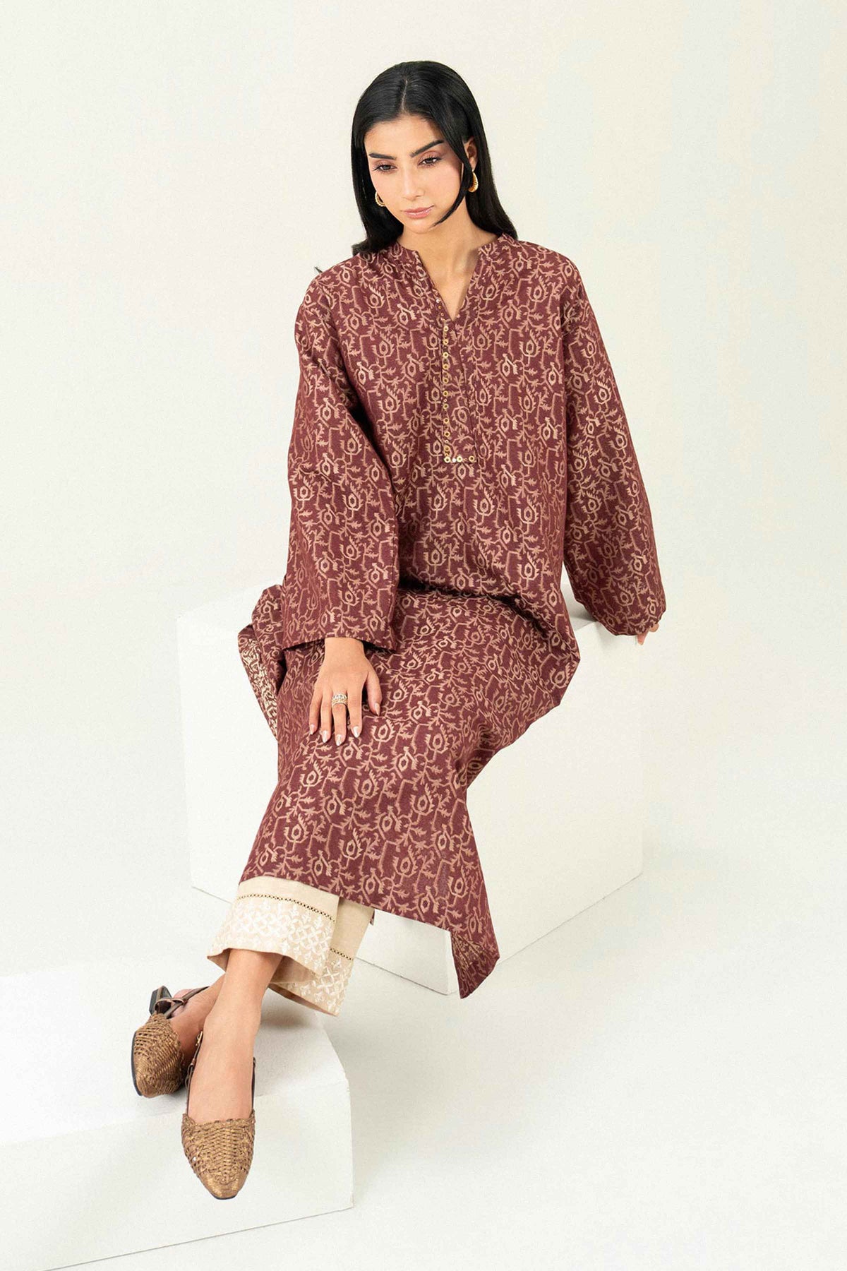 2 Piece - Embroidered Suit - ST2STE-PRET26WV2-11 (trouser fab mis) for Women - Pret Collection | Nishat | Shop Online