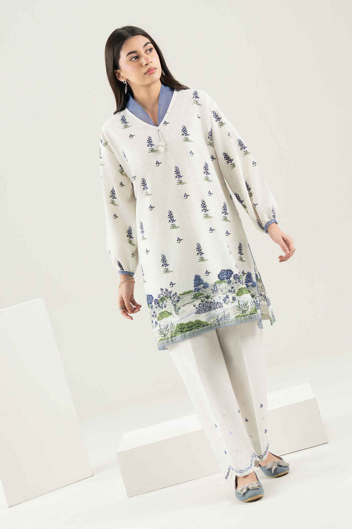 2 Piece - Printed Embroidered Suit - ST2STE-PRET26WV2-21 for Women - Pret Collection | Nishat | Shop Online