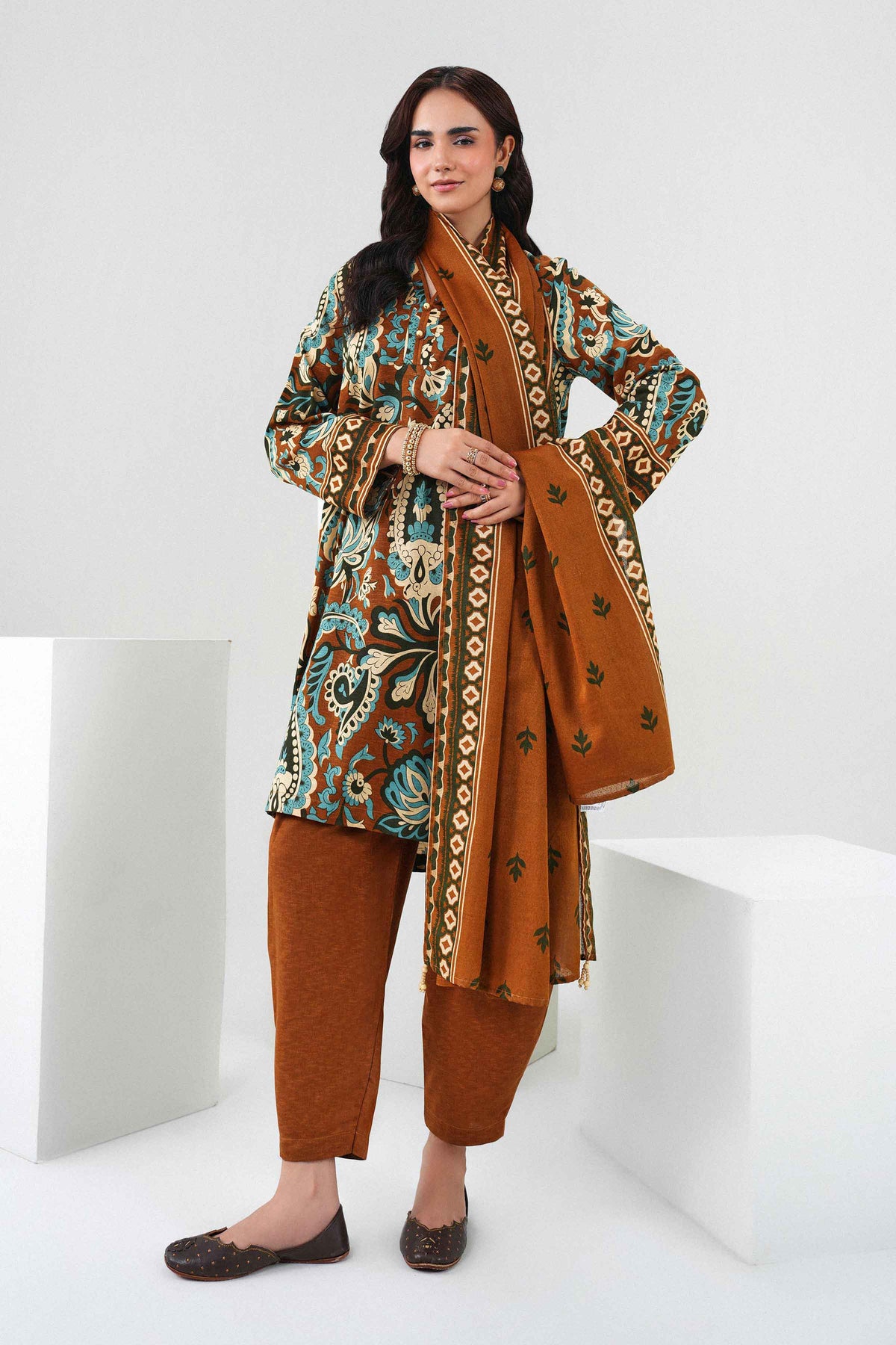 3 Piece - Printed Suit - ST3P-PRET26WV1-5 for Women - Pret Collection | Nishat | Shop Online
