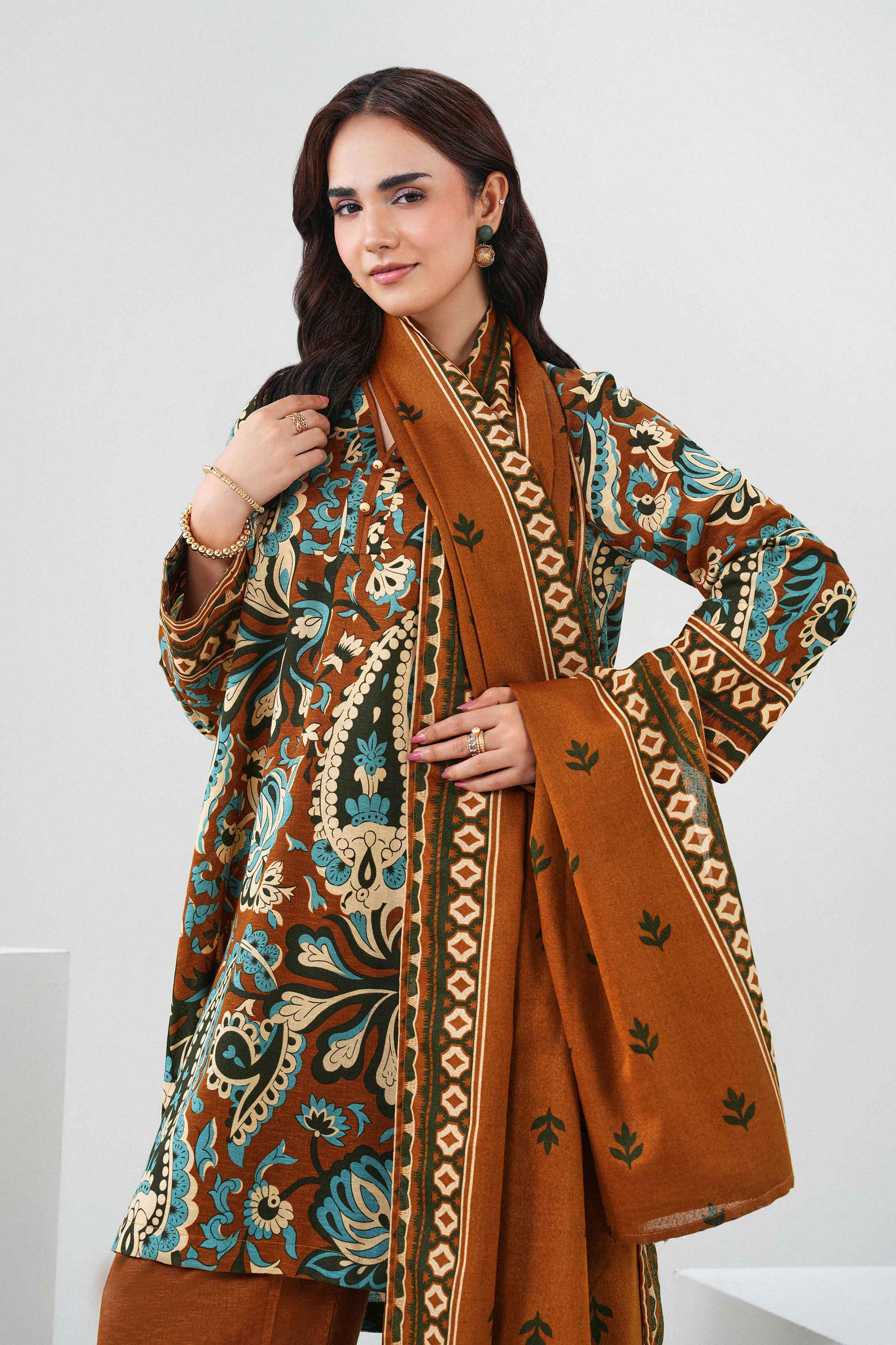 3 Piece - Printed Suit - ST3P-PRET26WV1-5 for Women - Pret Collection | Nishat | Shop Online