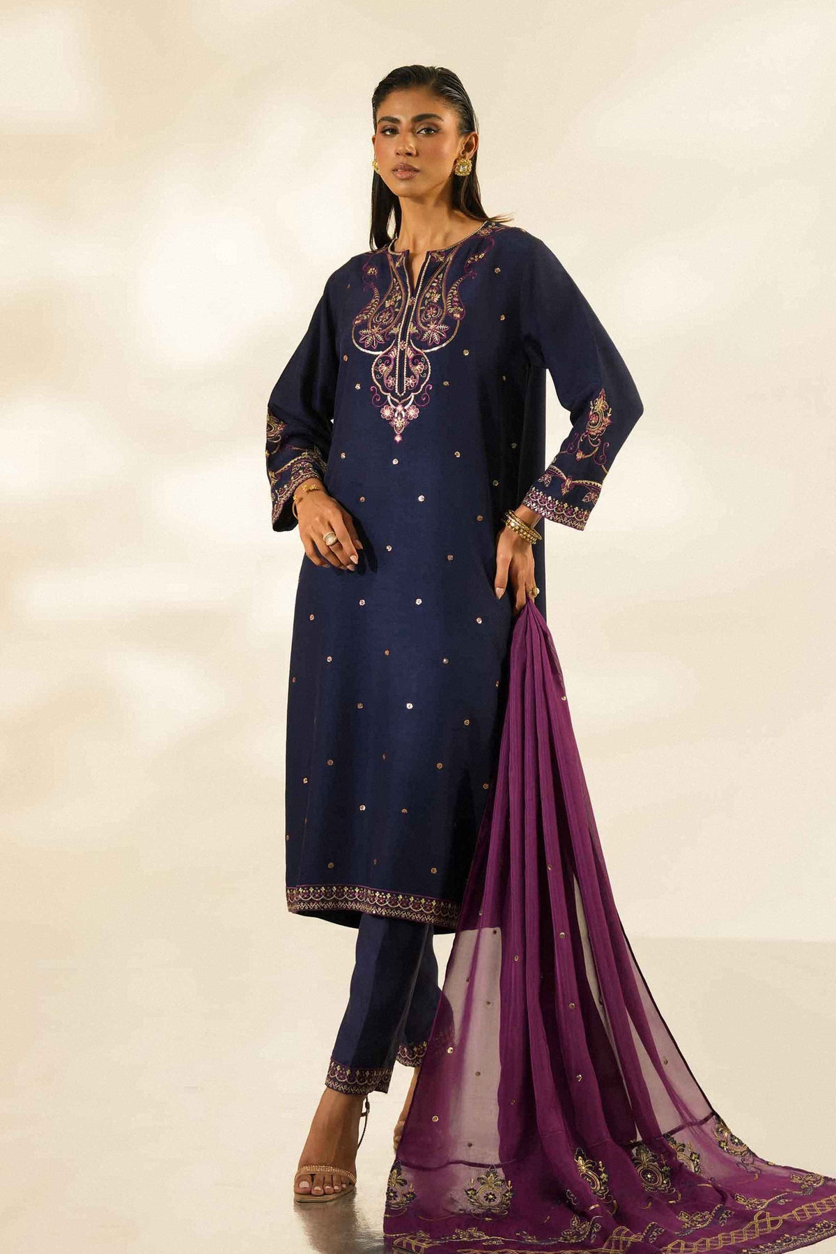 3 Piece - Embroidered Suit - ST3PE-LUXE26WV2-25 for Women - Luxury Pret Collection | Nishat | Shop Online