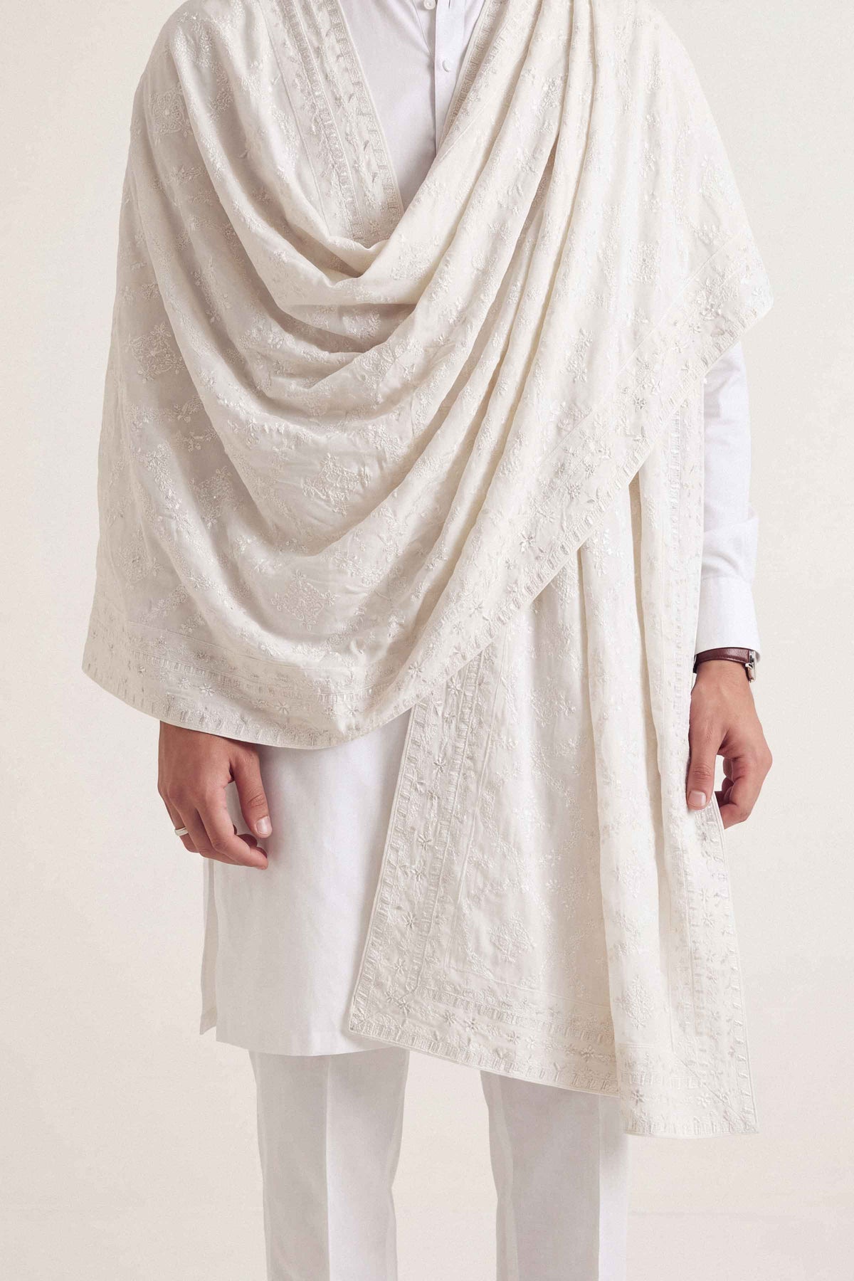 Embroidered Shawl - ST3PE-NAQ26WV1-11 A