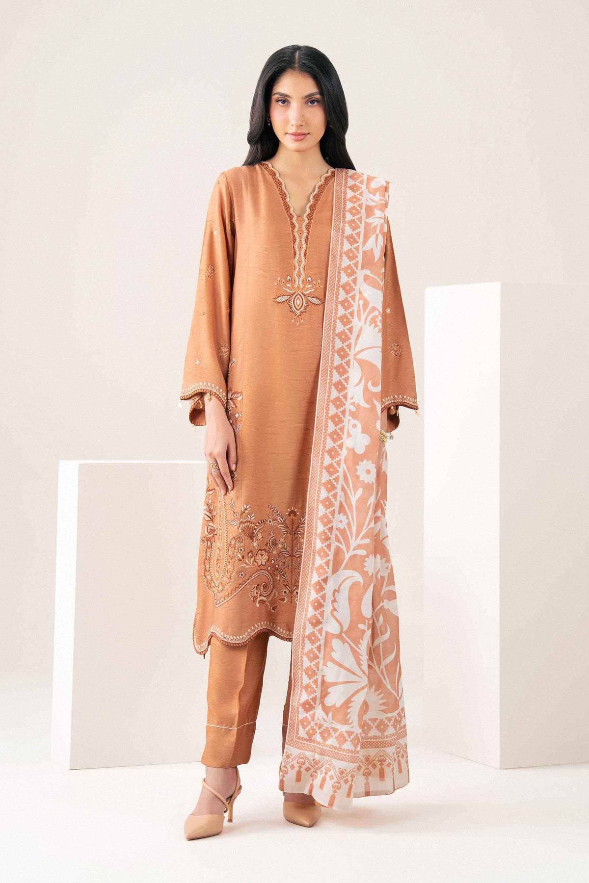 3 PIECE - PRINTED EMBROIDERED SUIT - ST3PE-PRET26WV1-13
