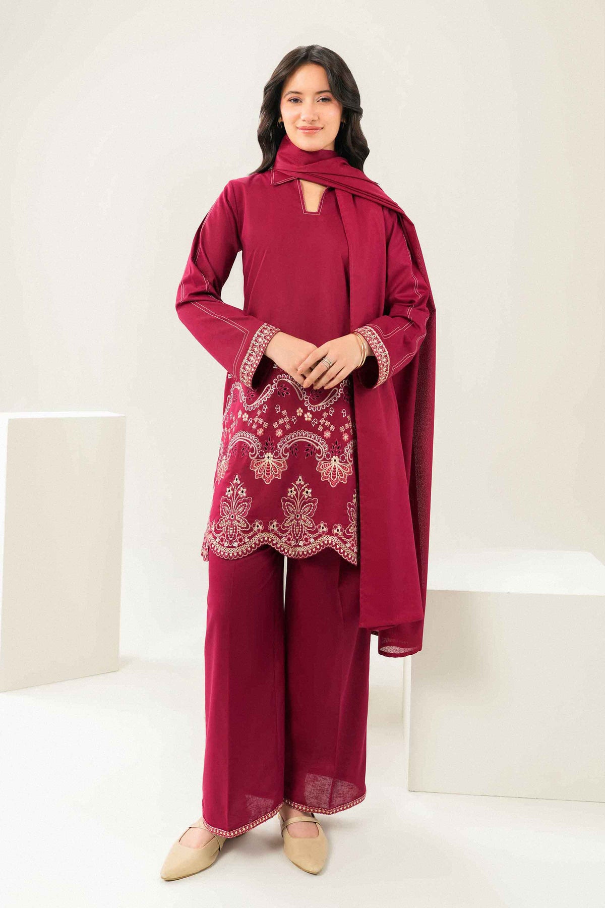 2 Piece - Embroidered Suit - ST3PE-PRET26WV1-19 for Women - Pret Collection | Nishat | Shop Online