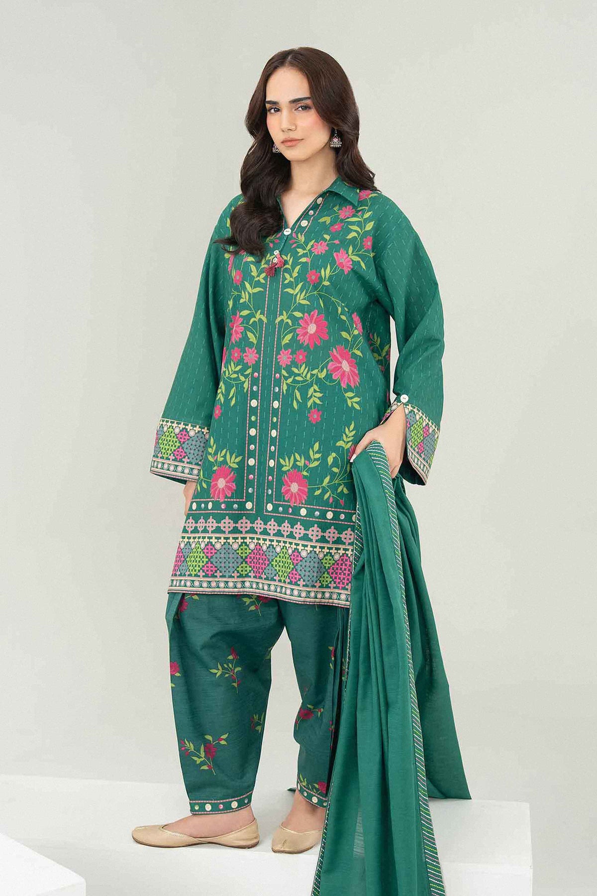 3 Piece - Printed Embroidered Suit - ST3PE-PRET26WV1-2 for Women - Pret Collection | Nishat | Shop Online