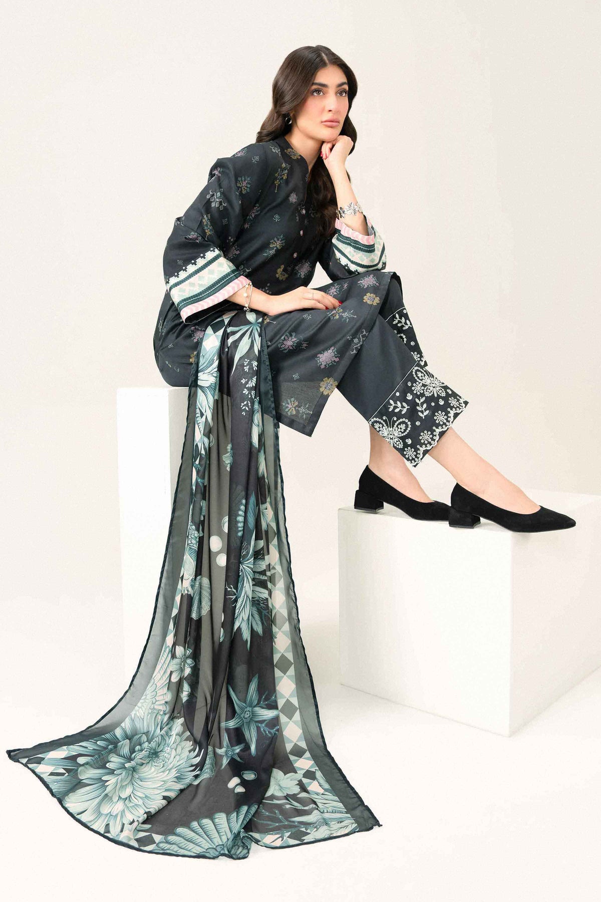 3 Piece - Printed Embroidered Suit - ST3PE-PRET26WV2-26 for Women - Pret Collection | Nishat | Shop Online