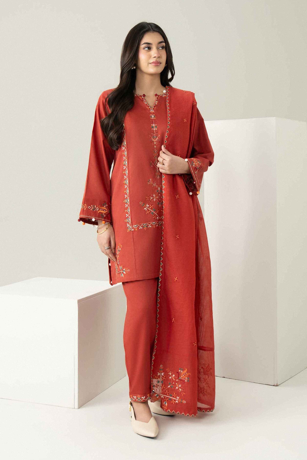 3 PIECE - EMBROIDERED SUIT - ST3PE-PRET26WV2-33 for Women - Pret Collection | Nishat | Shop Online