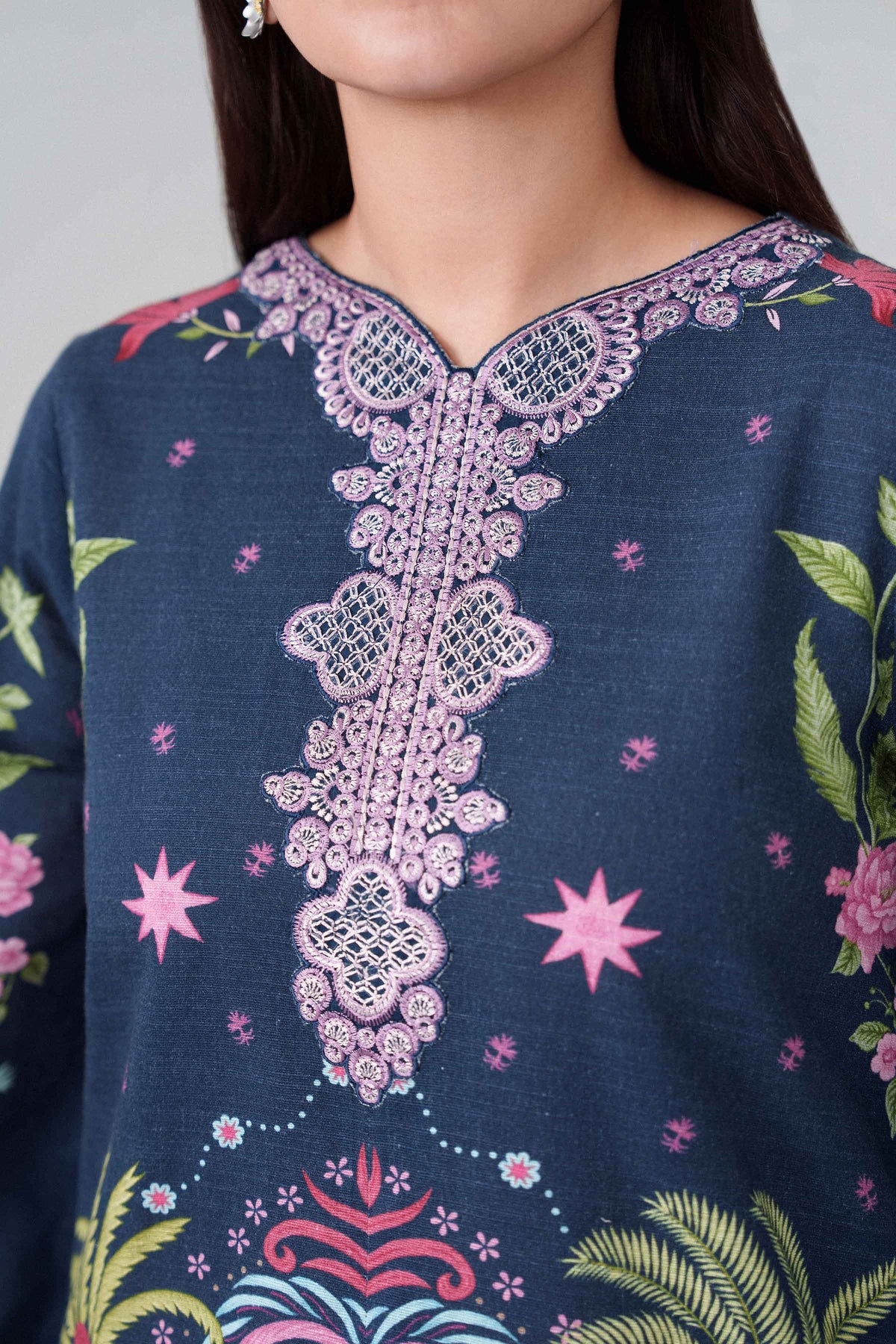 2 Piece - Digital Printed Embroidered Suit - U2STE-NISHA26WV1-31