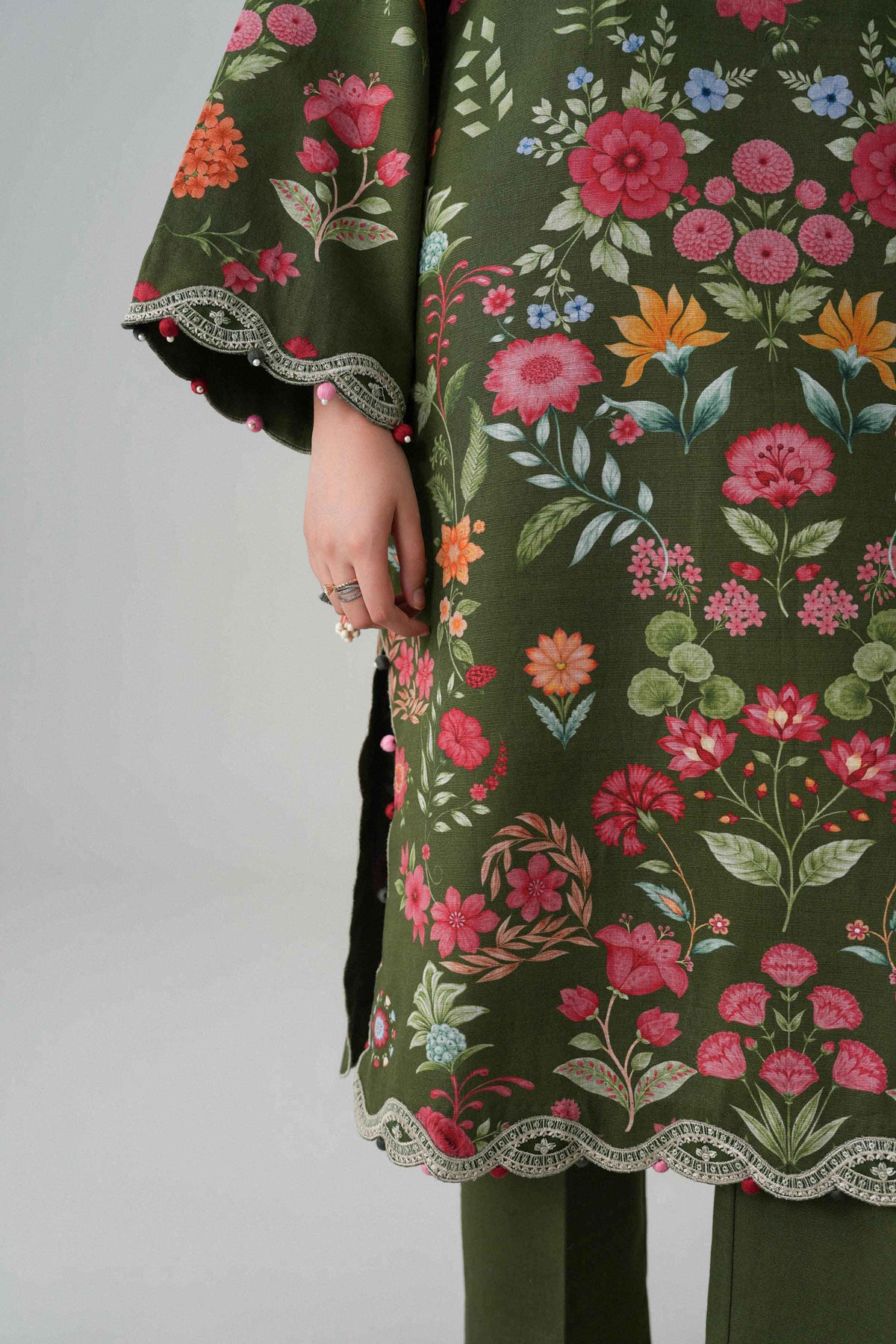 2 Piece - Digital Printed Embroidered Suit - U2STE-NISHA26WV1-32
