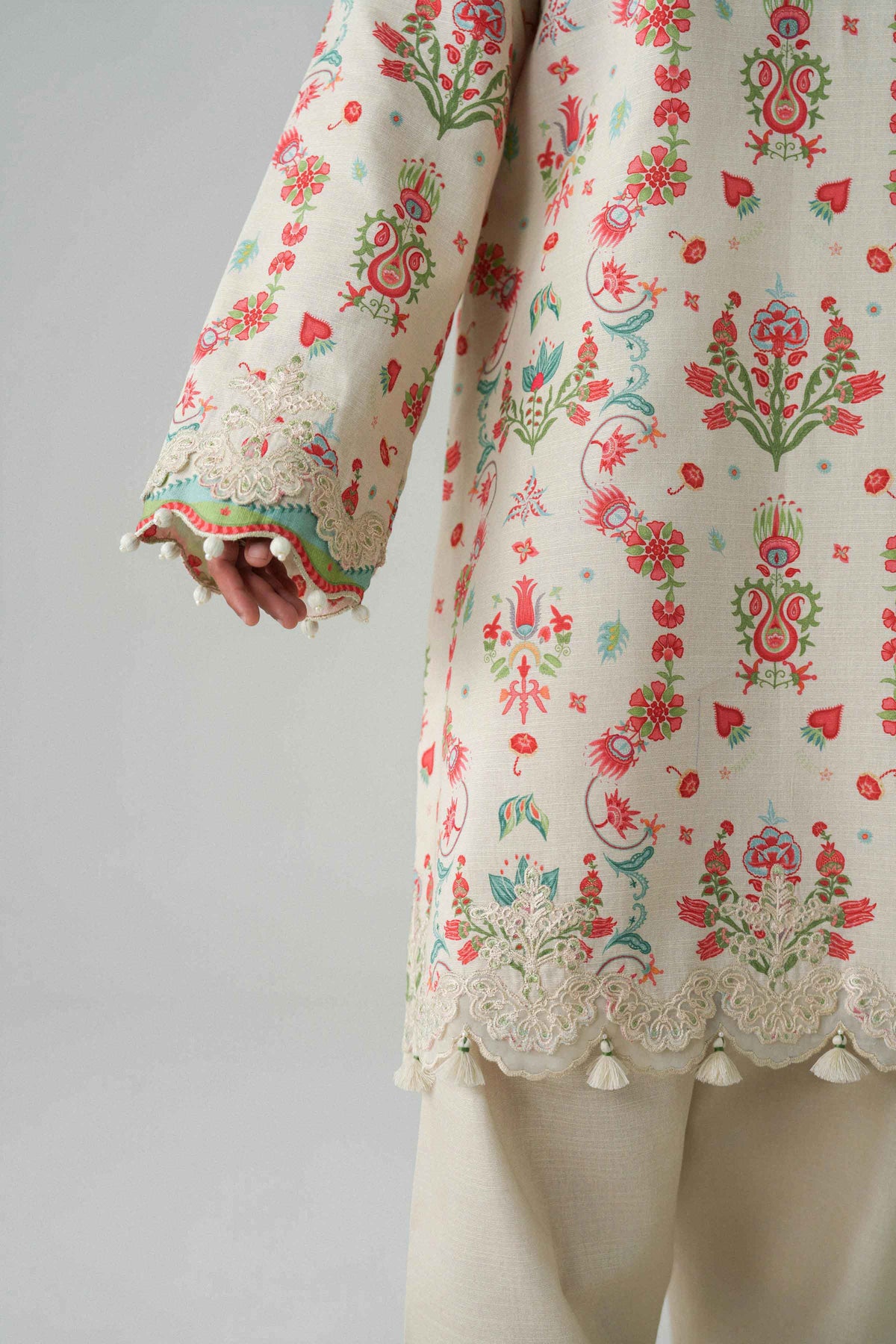2 Piece - Digital Printed Embroidered Suit - U2STE-NISHA26WV1-34