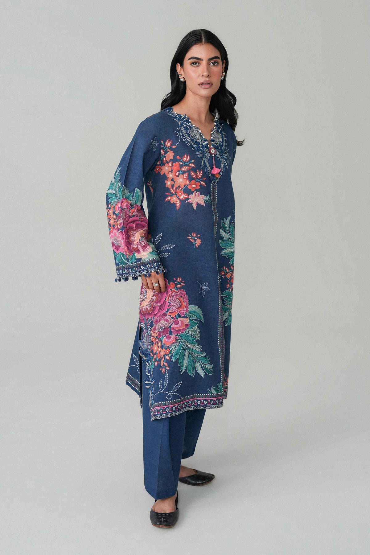 2 Piece - Digital Printed Embroidered Suit - U2STE-NISHA26WV1-39