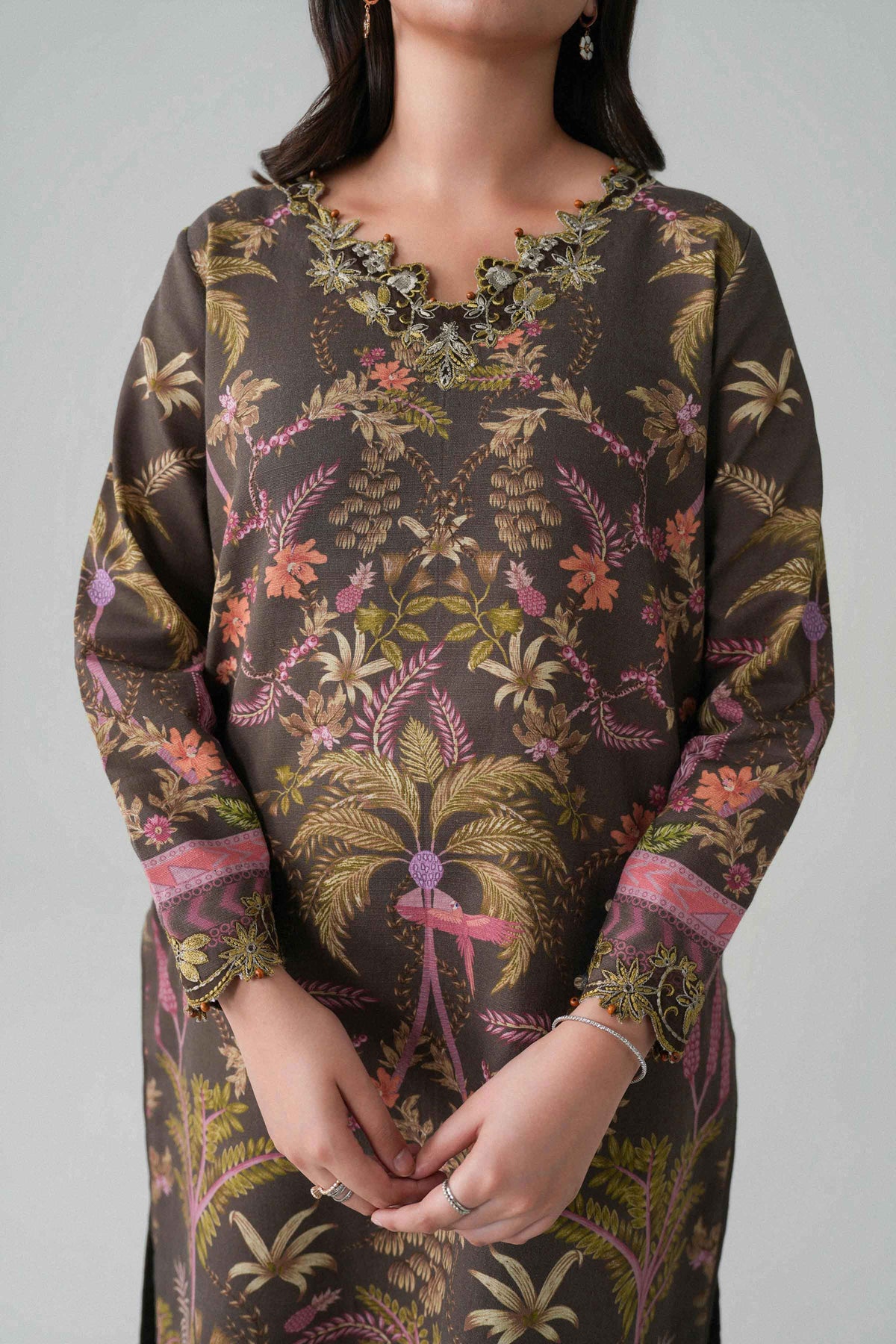 2 Piece - Digital Printed Embroidered Suit - U2STE-NISHA26WV1-40