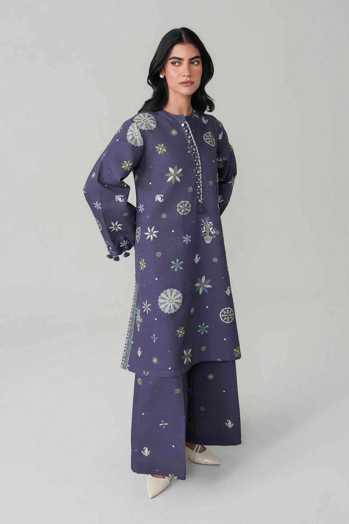 2 Piece - Printed Embroidered Suit - U2STE-NISHA26WV1-42