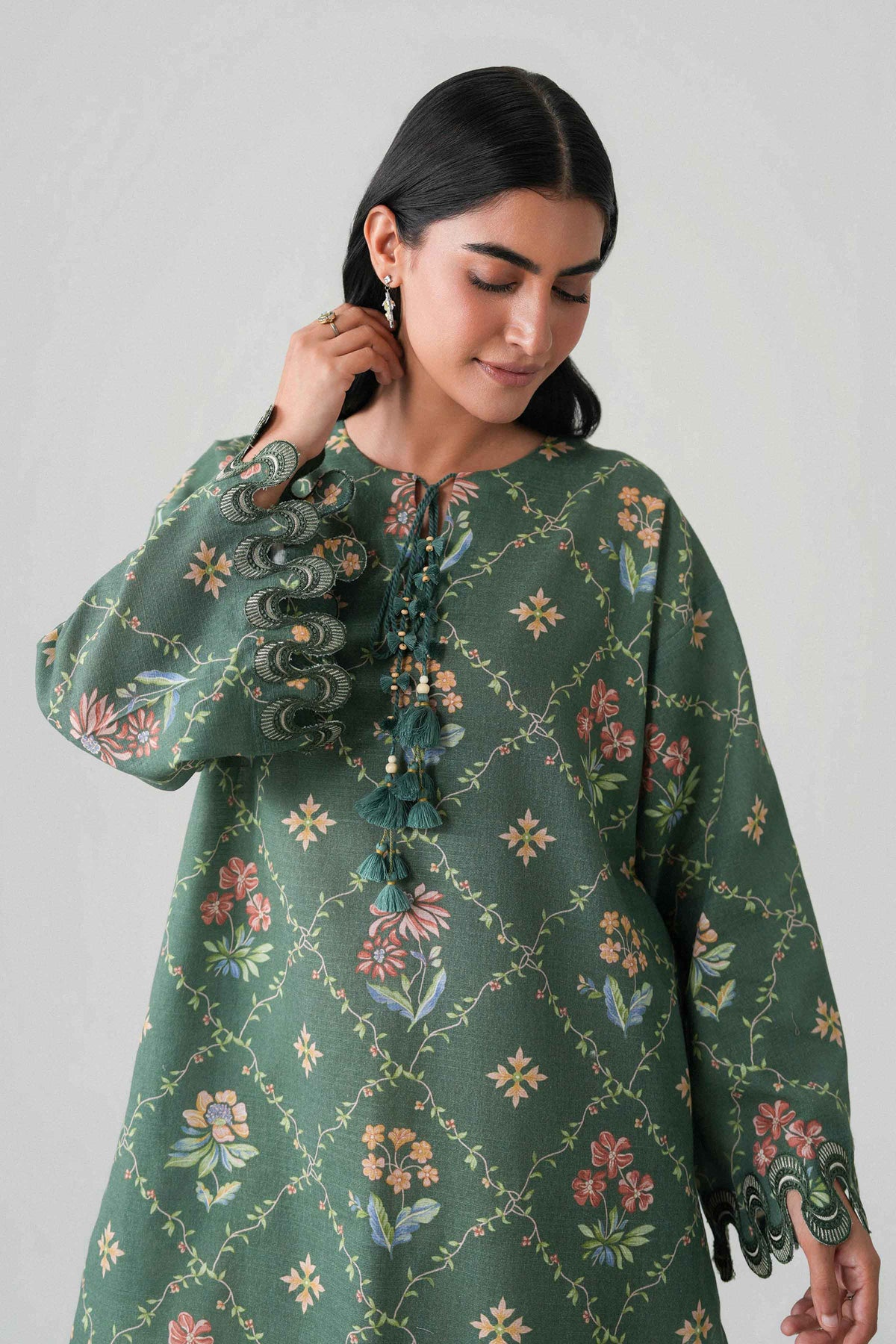 2 Piece - Printed Embroidered Suit - U2STE-NISHA26WV1-44