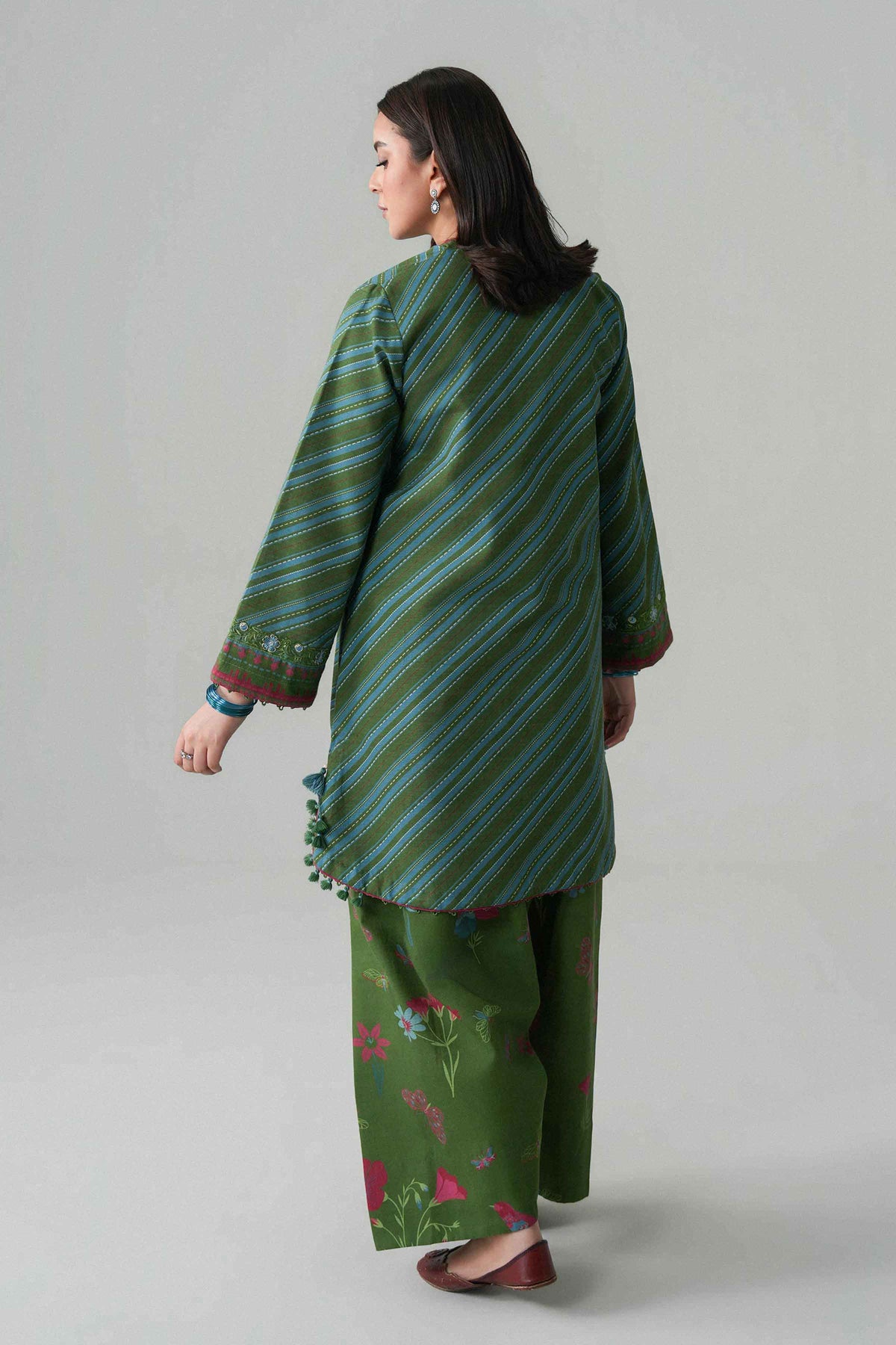 2 Piece - Printed Embroidered Suit - U2STE-NISHA26WV1-46