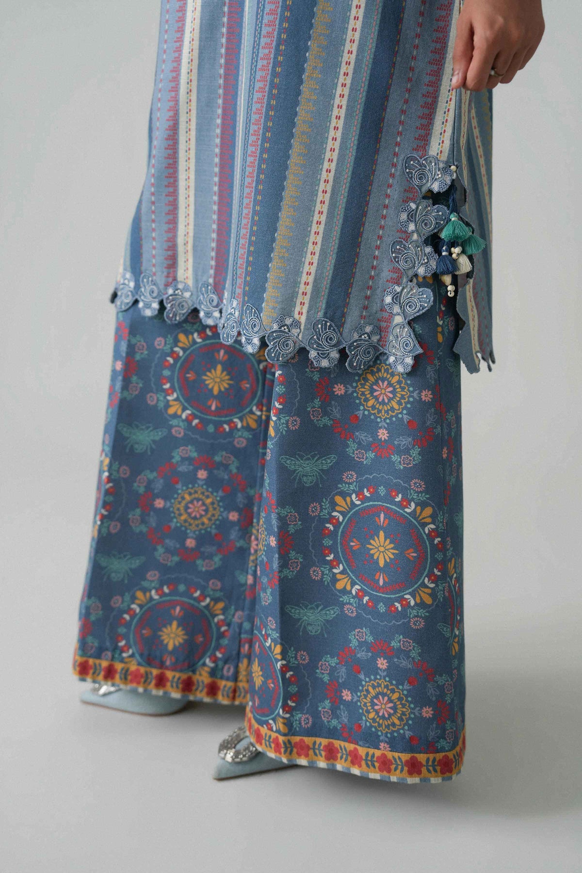 2 Piece - Printed Embroidered Suit - U2STE-NISHA26WV1-50