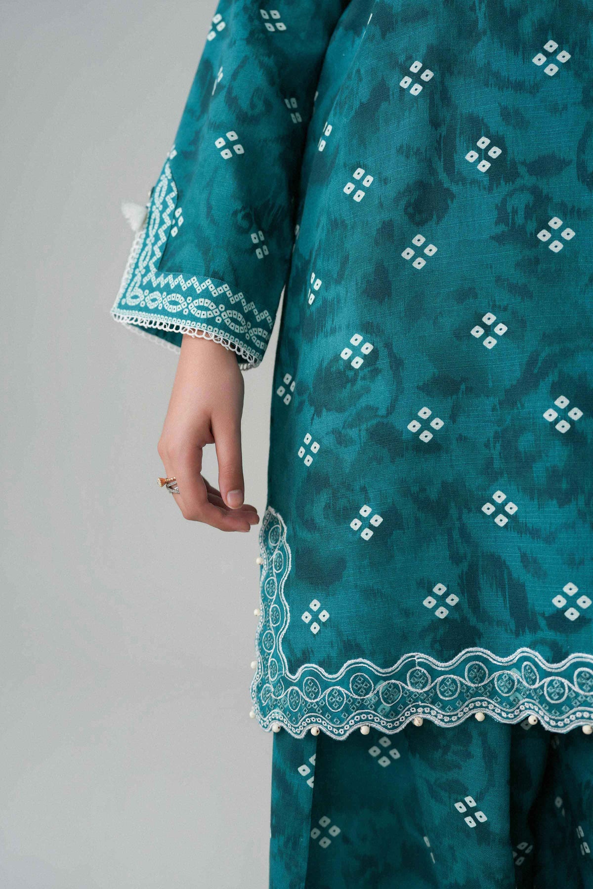 2 Piece - Printed Embroidered Suit - U2STE-NISHA26WV1-51