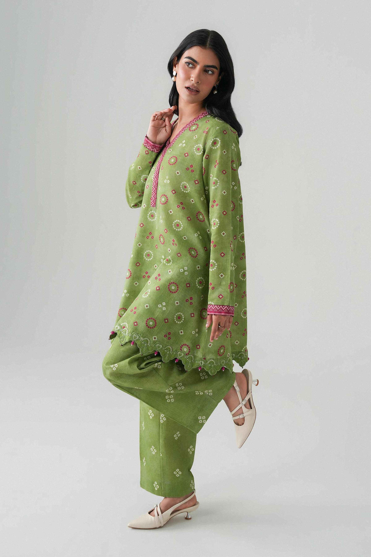 2 Piece - Printed Embroidered Suit - U2STE-NISHA26WV1-52