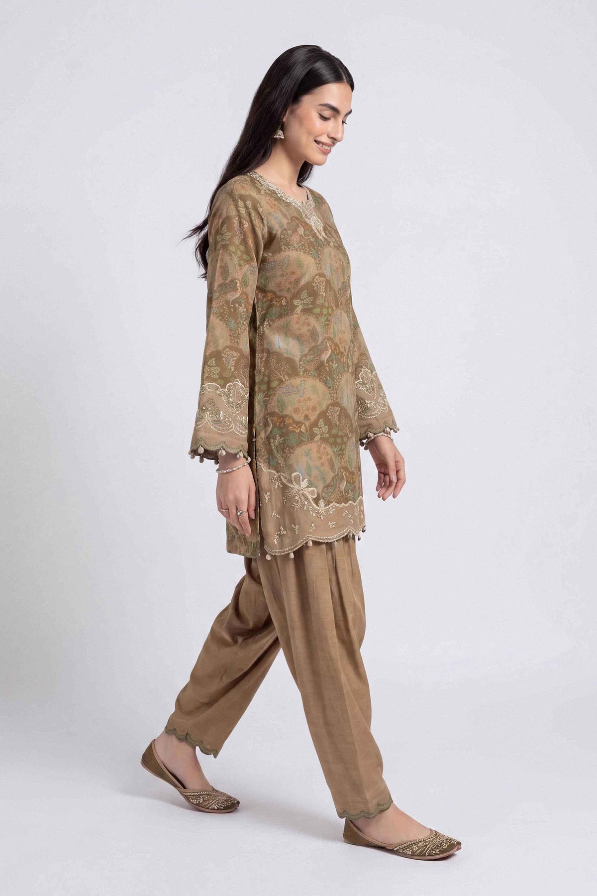 2 Piece - Printed Embroidered Suit - U2STE-NISHA26WV1-58