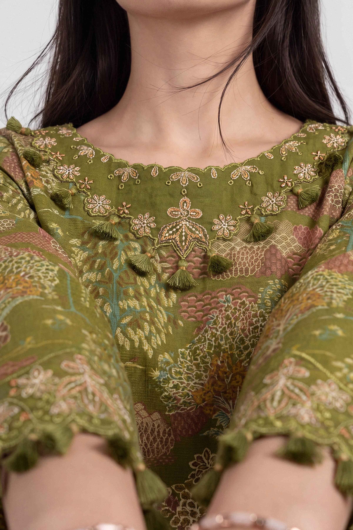 2 Piece - Printed Embroidered Suit - U2STE-NISHA26WV1-60