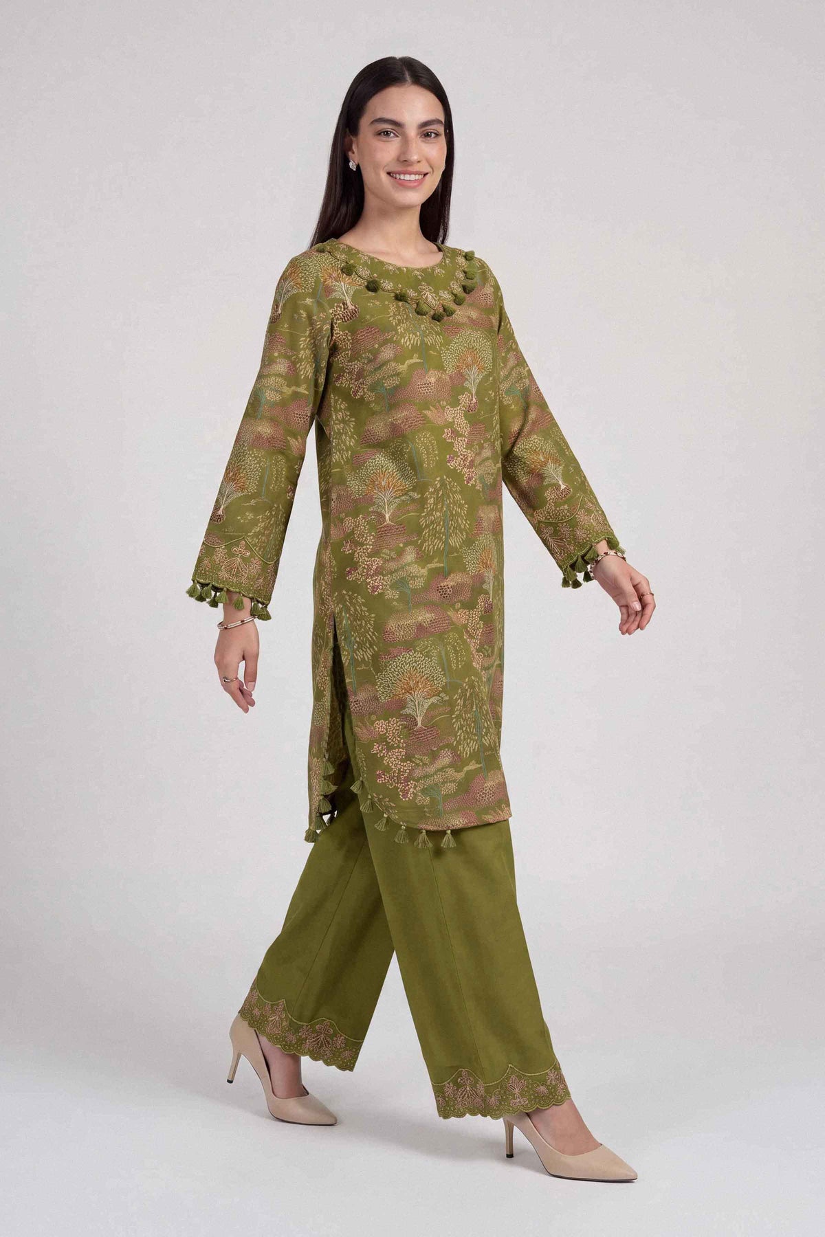 2 Piece - Printed Embroidered Suit - U2STE-NISHA26WV1-60