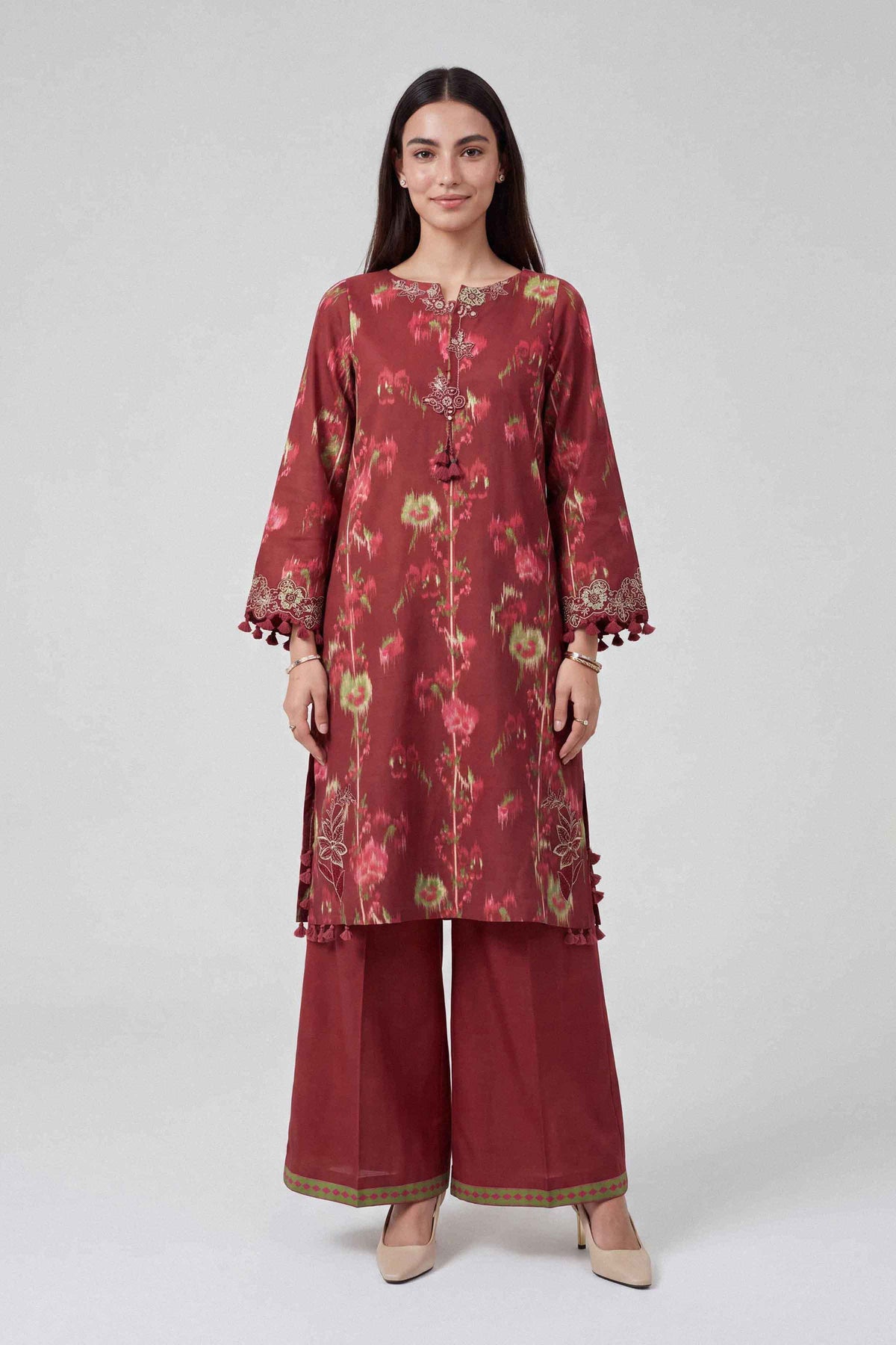 2 Piece - Printed Embroidered Suit - U2STE-NISHA26WV1-64
