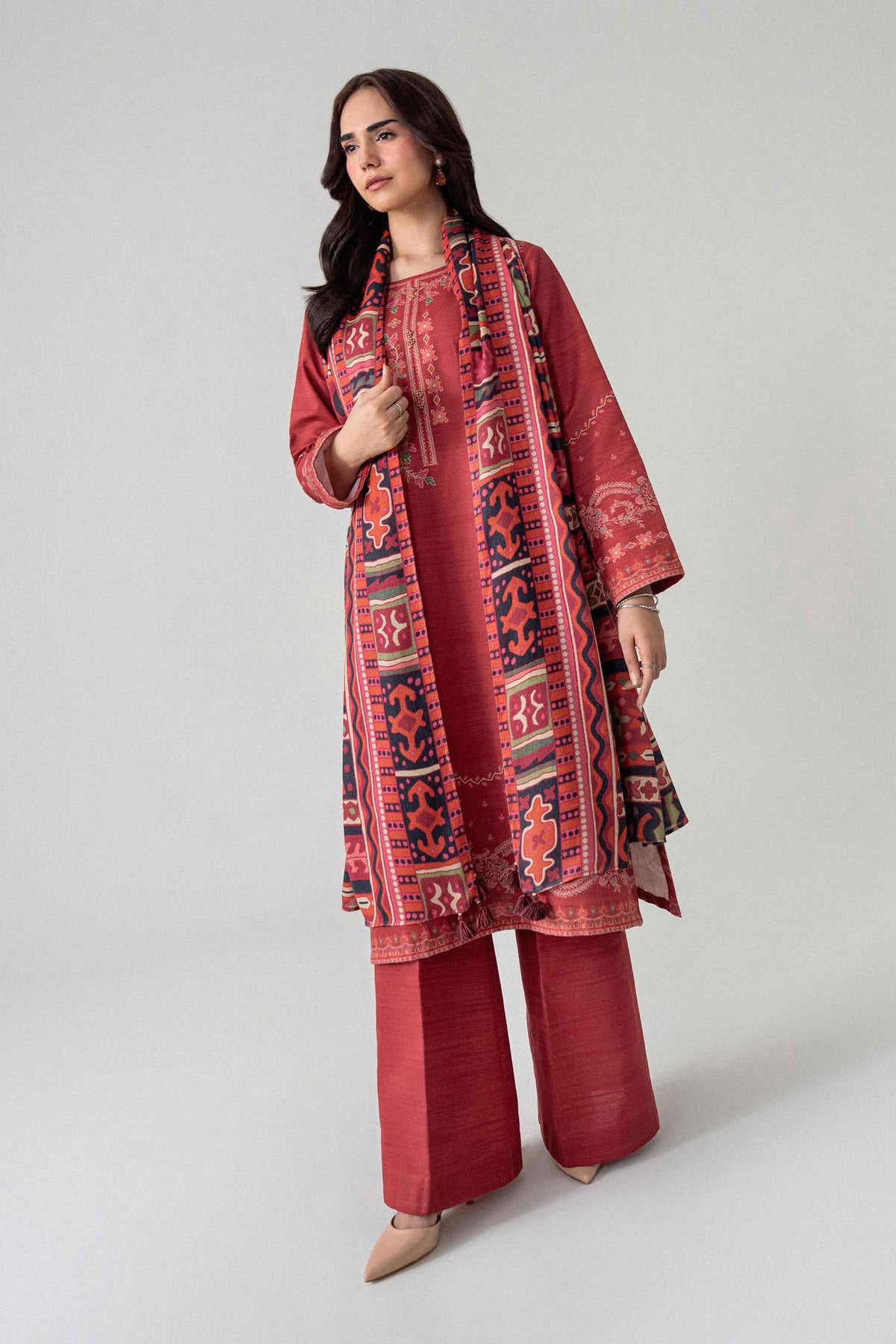 3 Piece - Digital Printed Suit - U3P-NISHA26WV1-100