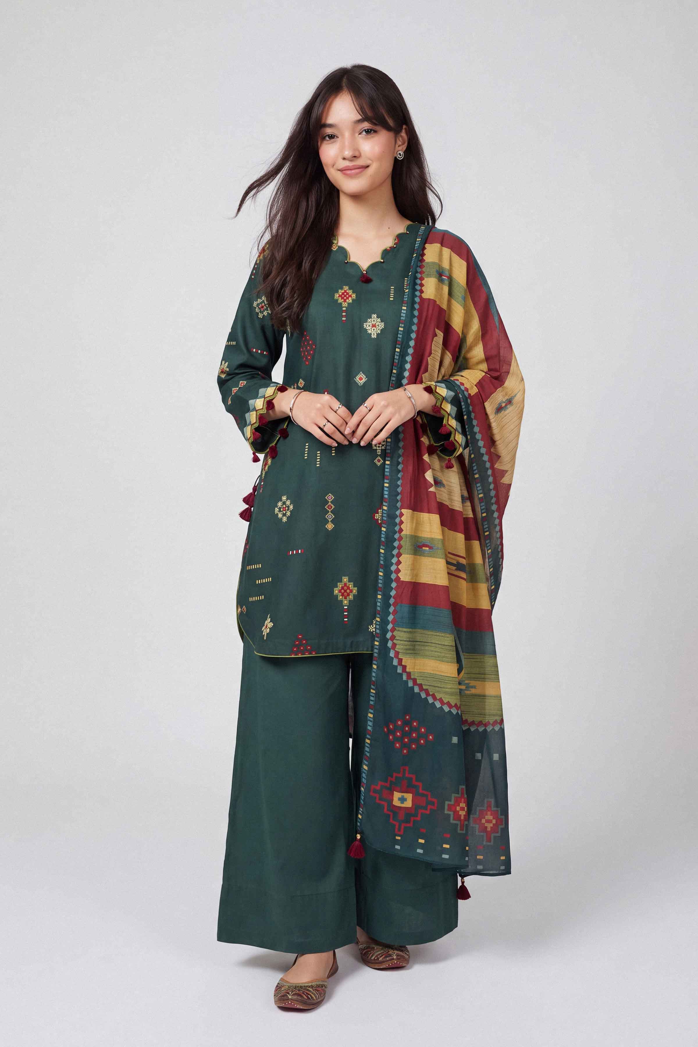 3 Piece - Digital Printed Suit - U3P-NISHA26WV1-15 for Women - Unstitched Collection | Nishat | Shop Online