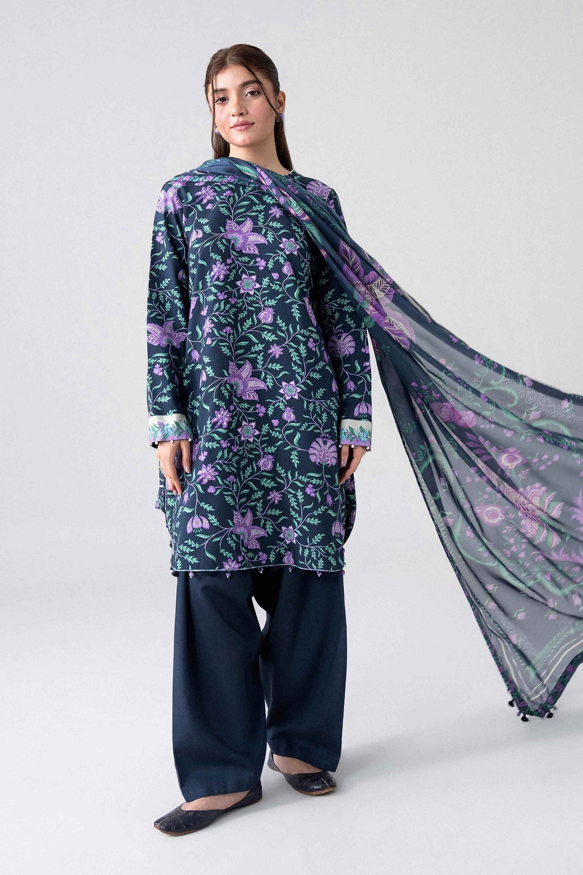 3 Piece - Digital Printed Suit - U3P-NISHA26WV1-2 for Women - Unstitched Collection | Nishat | Shop Online
