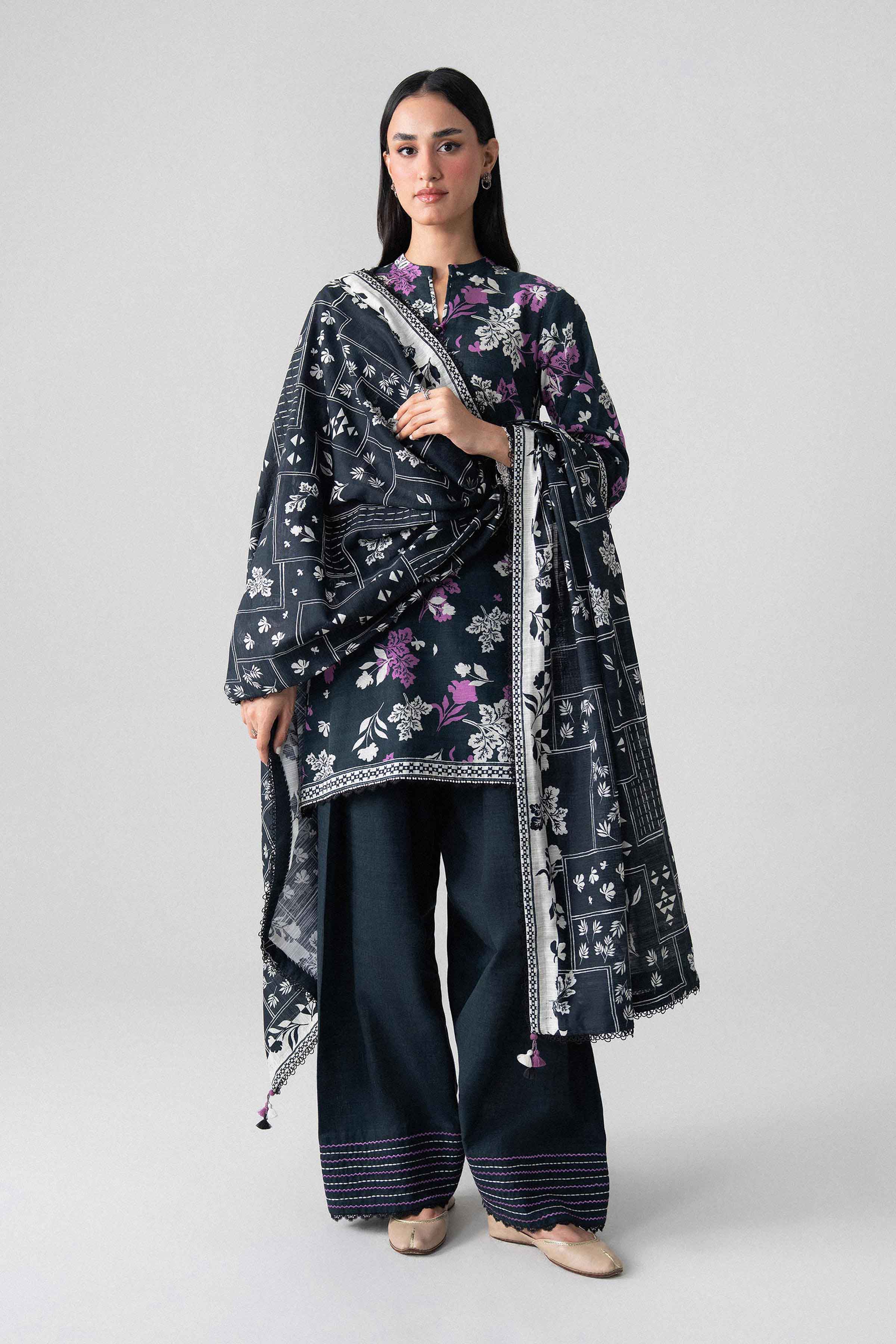 3 Piece - Printed Suit - U3P-NISHA26WV1-21 for Women - Unstitched Collection | Nishat | Shop Online