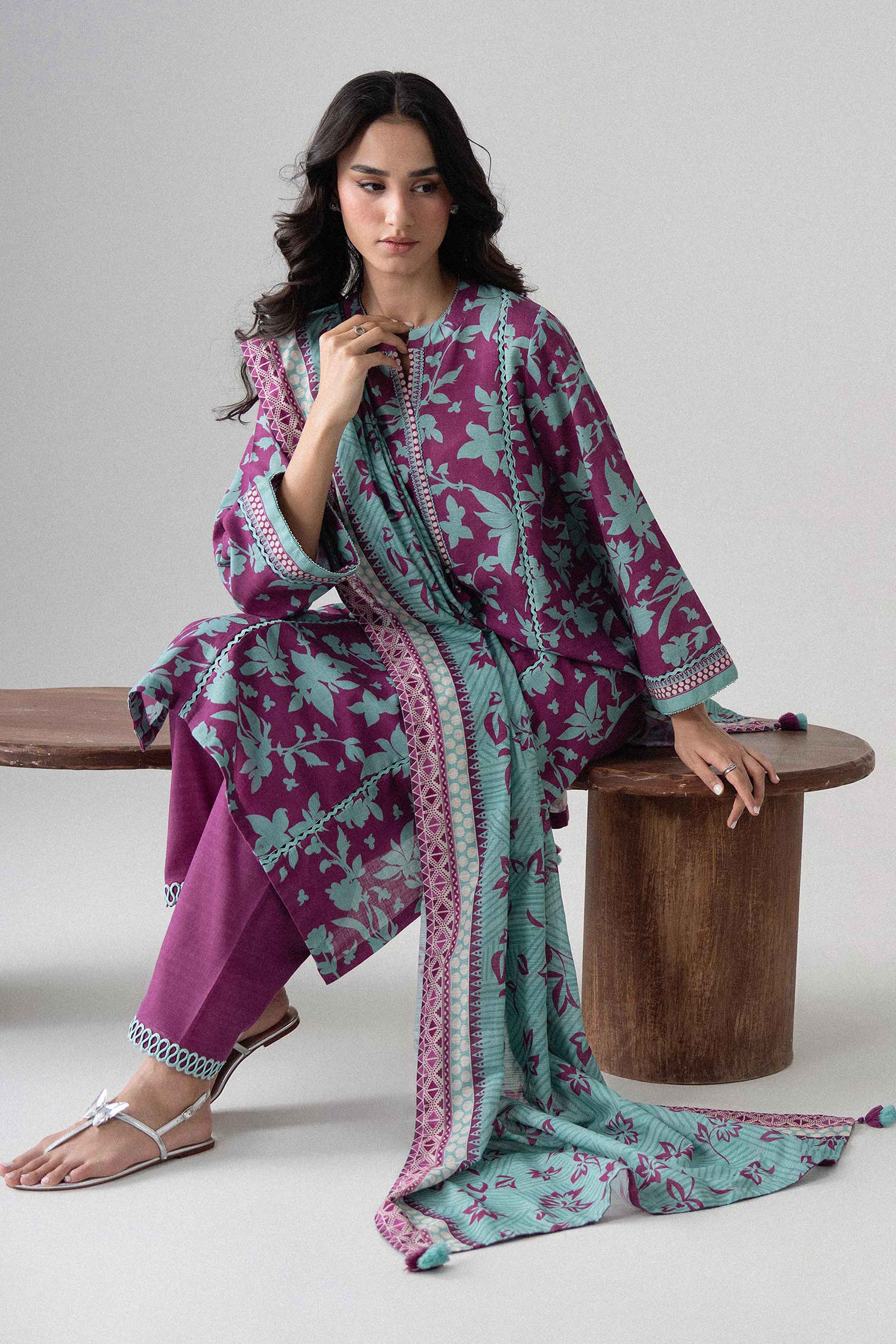 3 Piece - Printed Suit - U3P-NISHA26WV1-23 for Women - Unstitched Collection | Nishat | Shop Online
