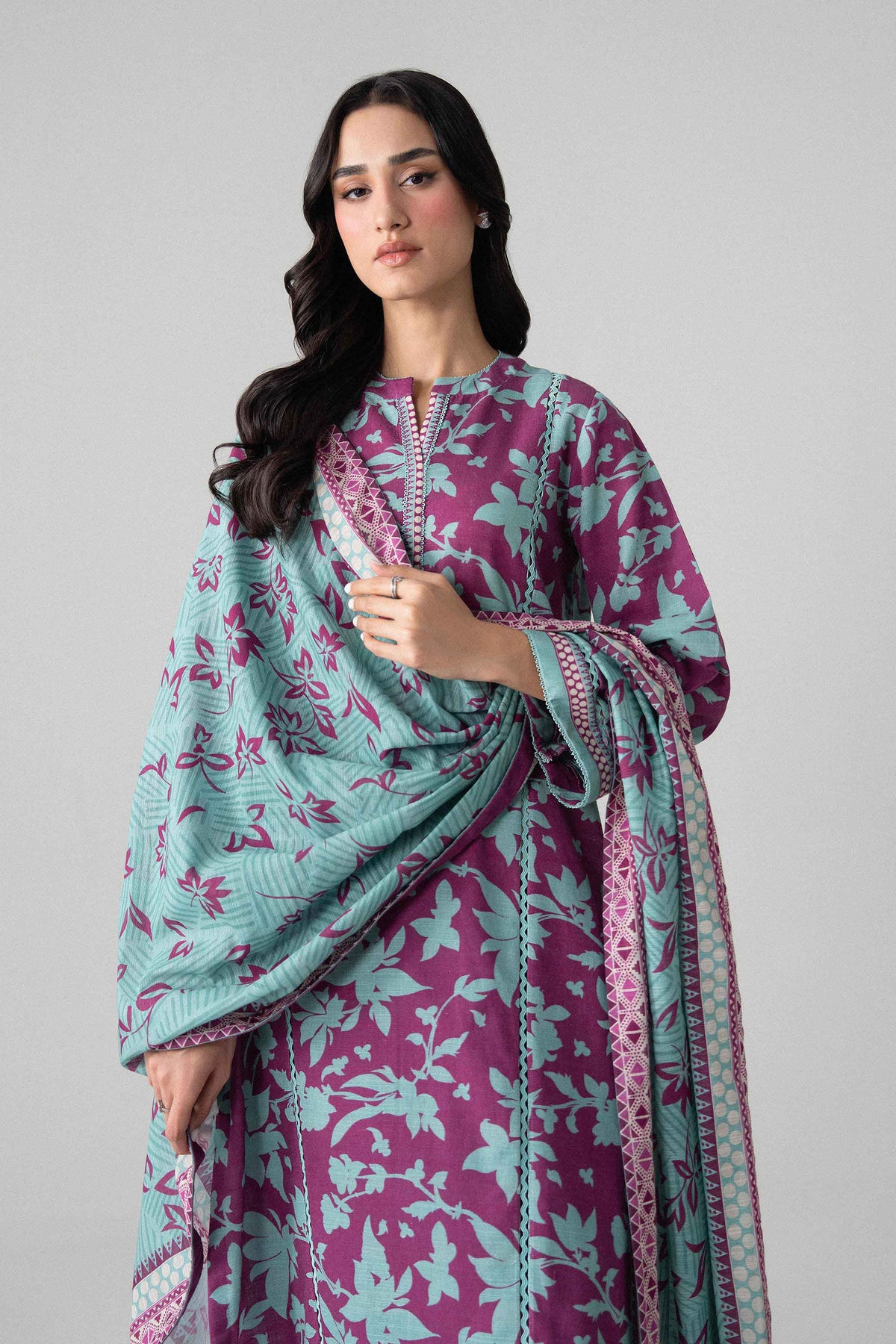 3 Piece - Printed Suit - U3P-NISHA26WV1-23 for Women - Unstitched Collection | Nishat | Shop Online