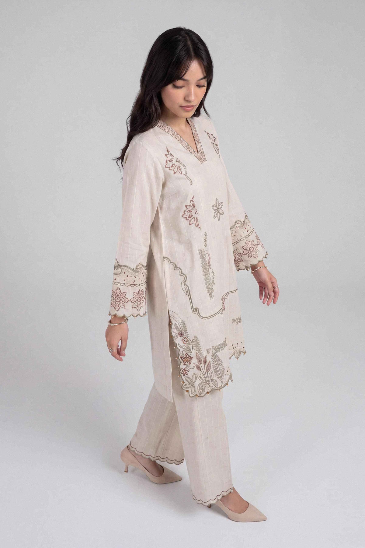 2 Piece - Embroidered Suit - U3P-NISHA26WV1-35