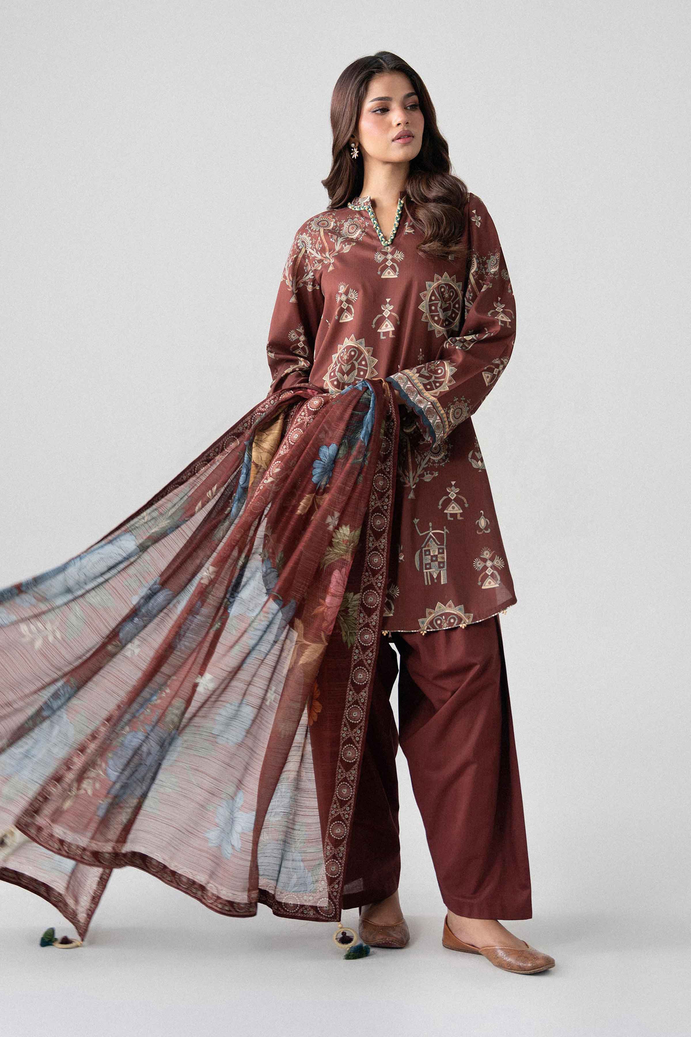 3 Piece - Digital Printed Suit - U3P-NISHA26WV1-42 for Women - Unstitched Collection | Nishat | Shop Online
