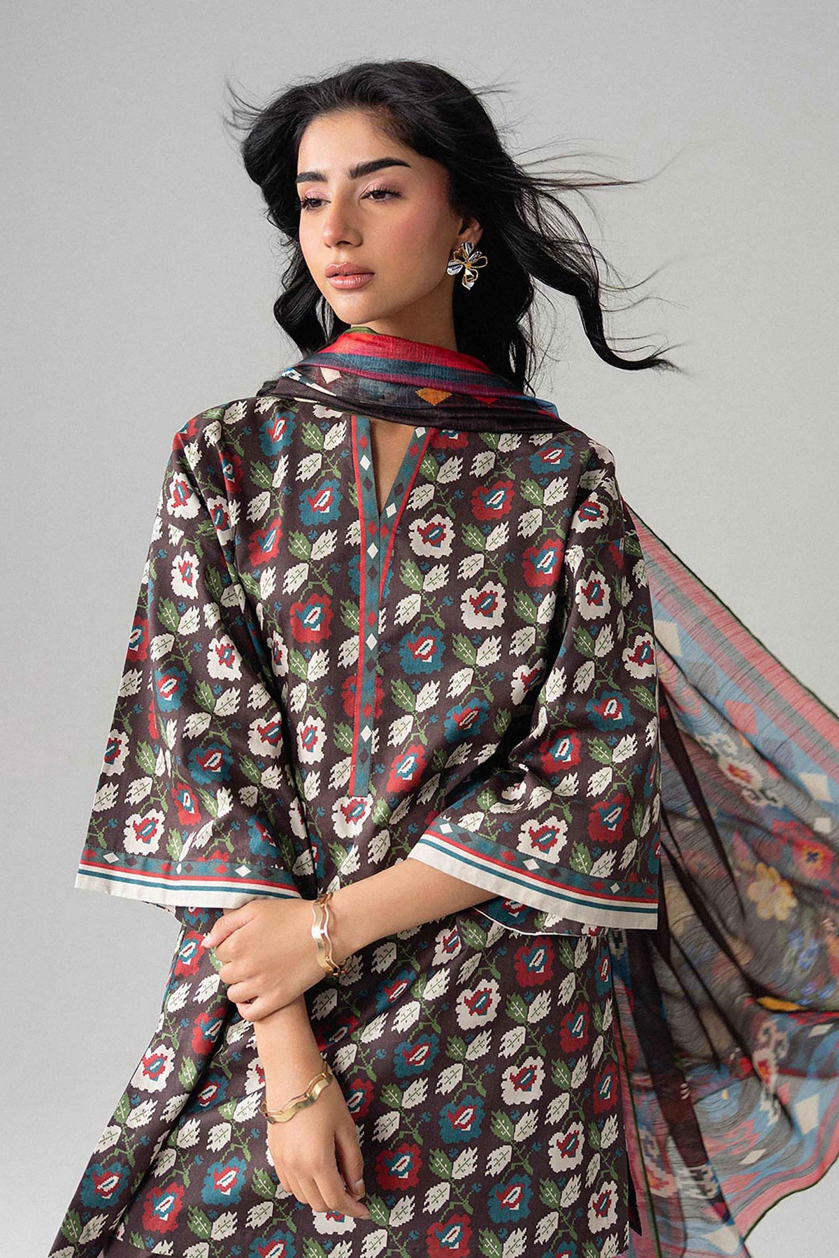 3 Piece - Digital Printed Suit - U3P-NISHA26WV1-53 for Women - Unstitched Collection | Nishat | Shop Online