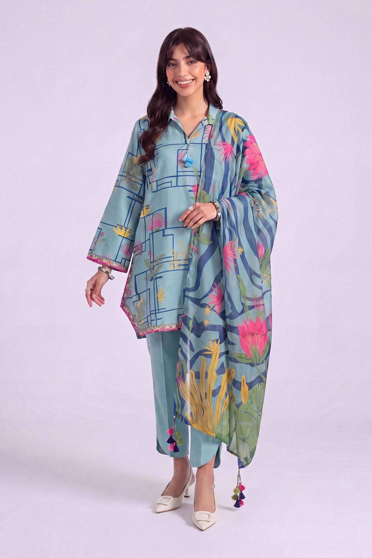 3 Piece - Digital Printed Suit - U3P-NISHA26WV1-8 for Women - Unstitched Collection | Nishat | Shop Online