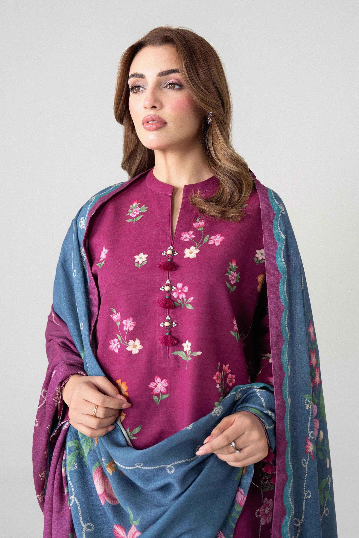 3 Piece - Digital Printed Suit - U3P-NISHA26WV1-91