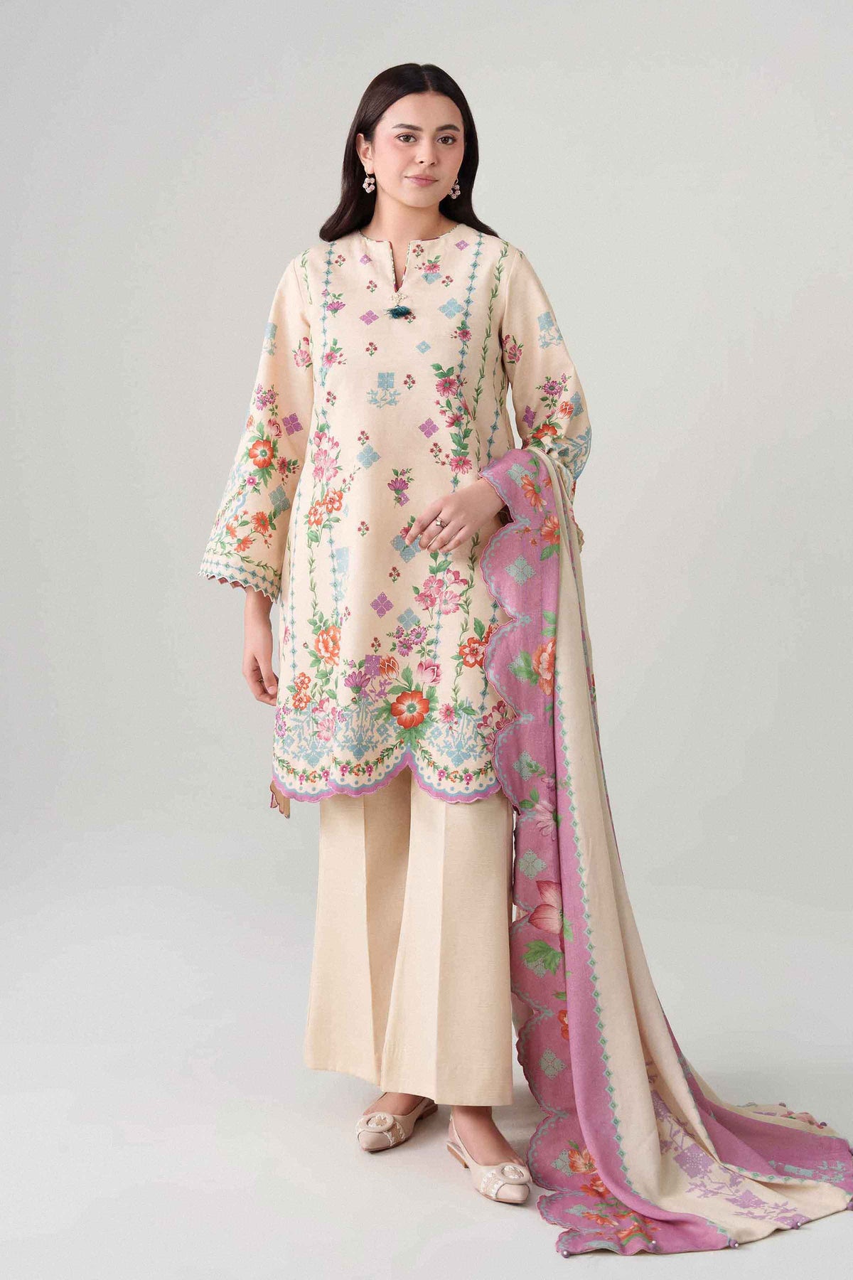 3 Piece - Digital Printed Suit - U3P-NISHA26WV1-92
