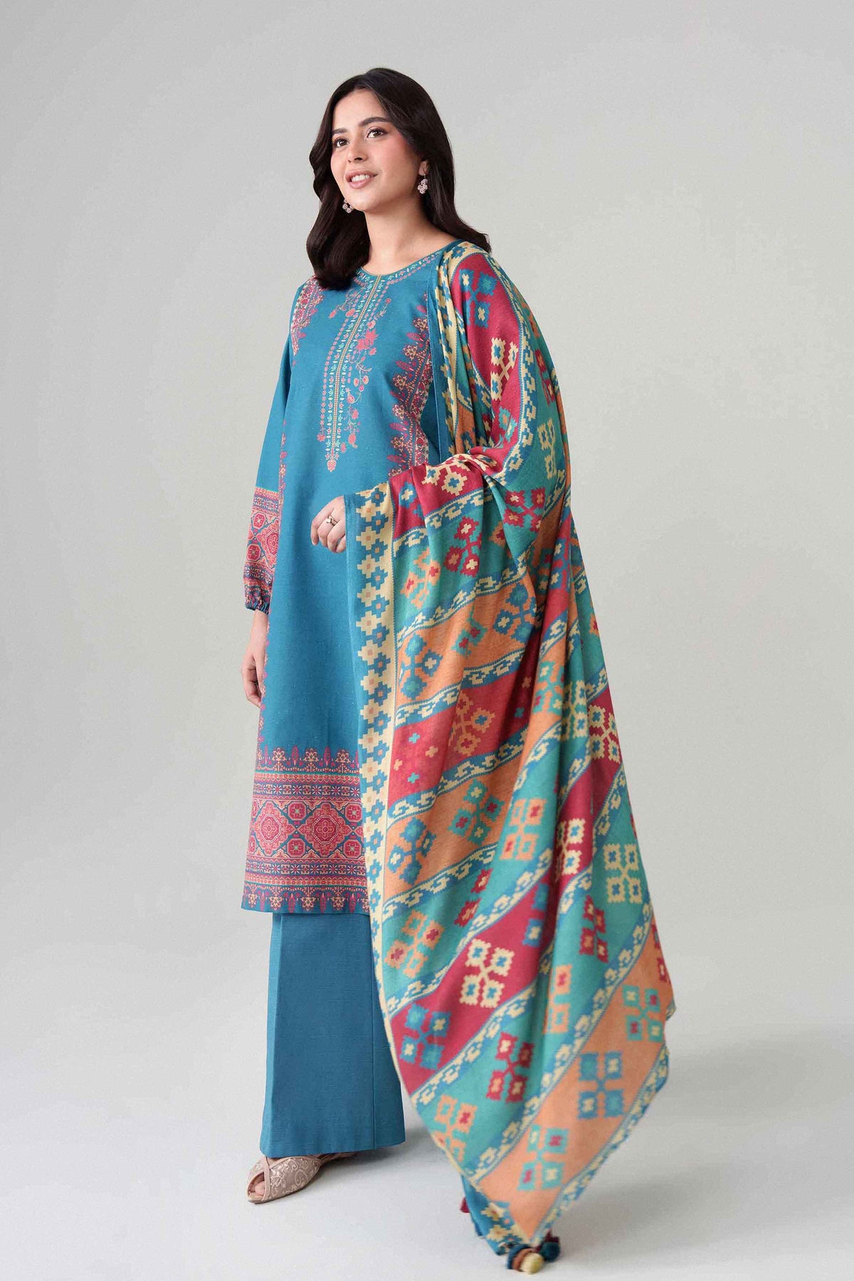 3 Piece - Digital Printed Suit - U3P-NISHA26WV1-99