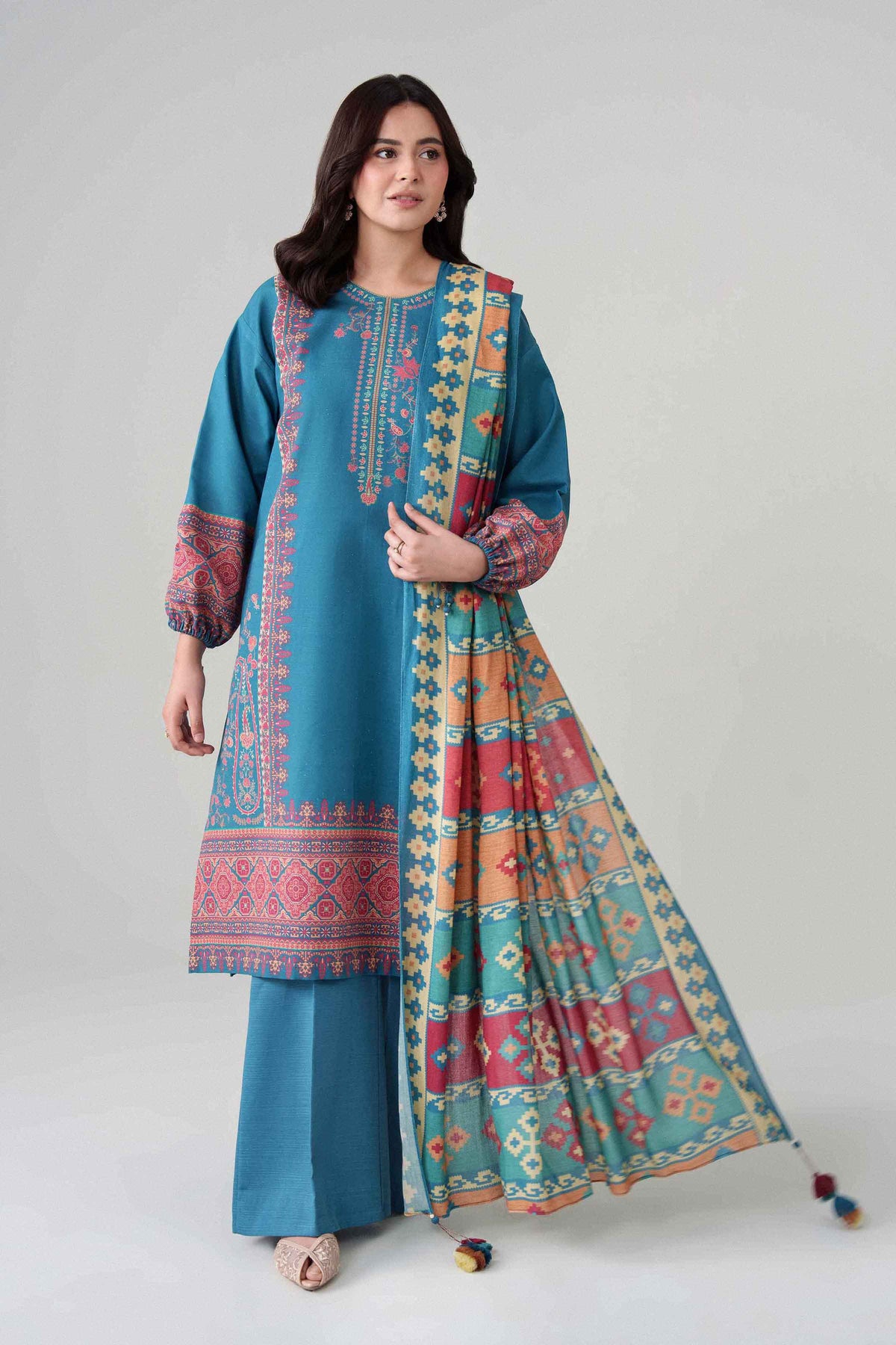 3 Piece - Digital Printed Suit - U3P-NISHA26WV1-99