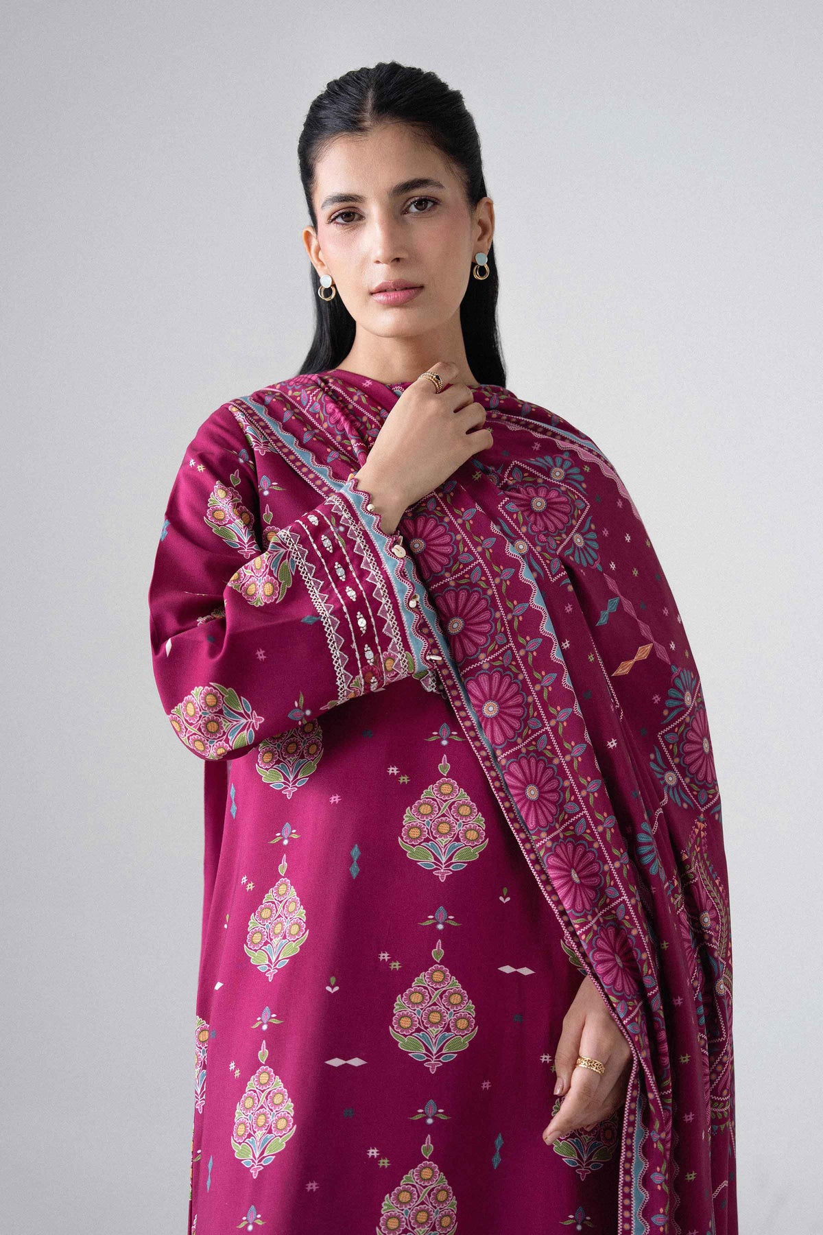 3 Piece - Printed Embroidered Suit - U3PE-NISHA26WV1-10 for Women - Unstitched Collection | Nishat | Shop Online