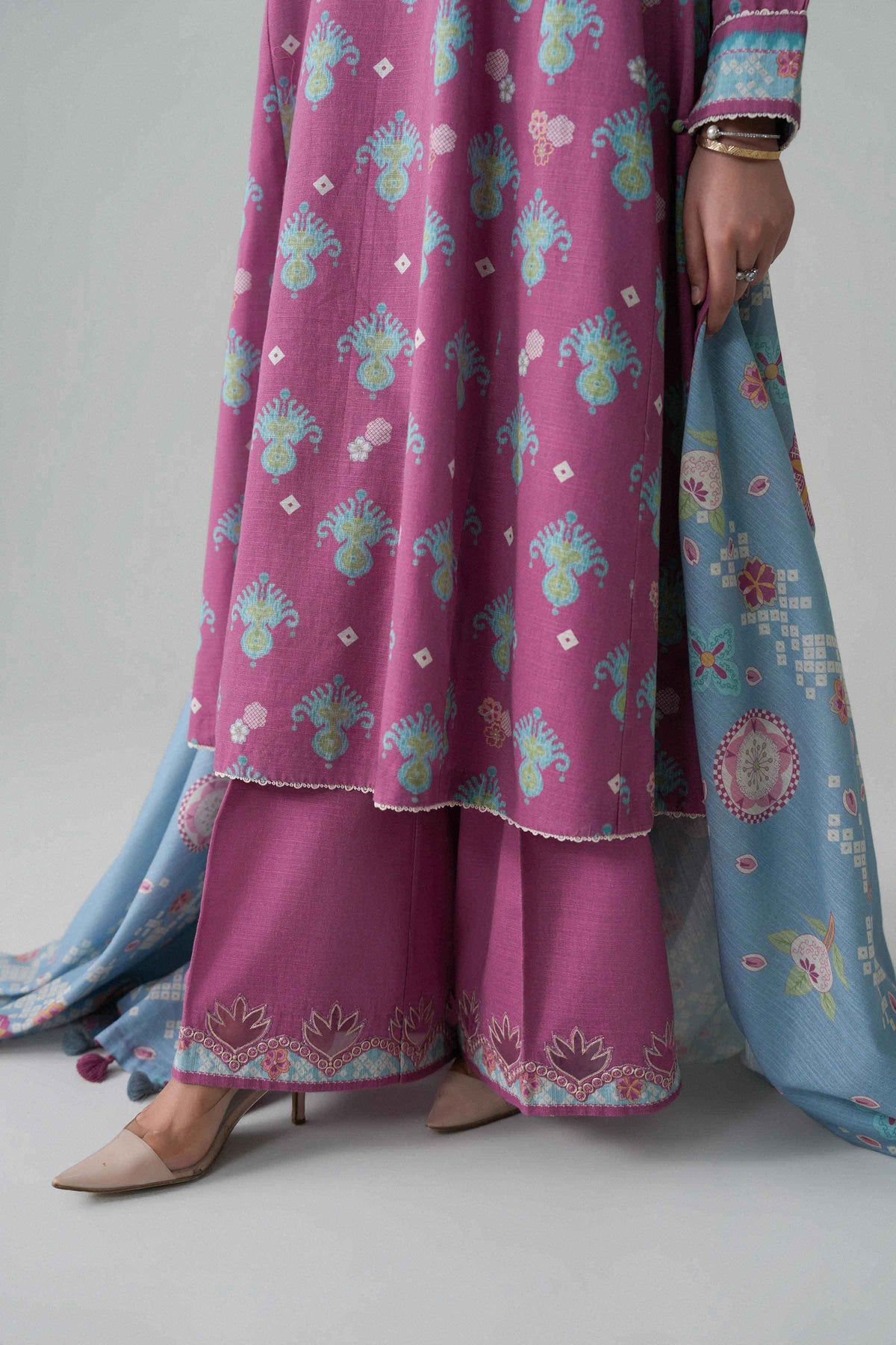 3 Piece - Printed Embroidered Suit - U3PE-NISHA26WV1-100