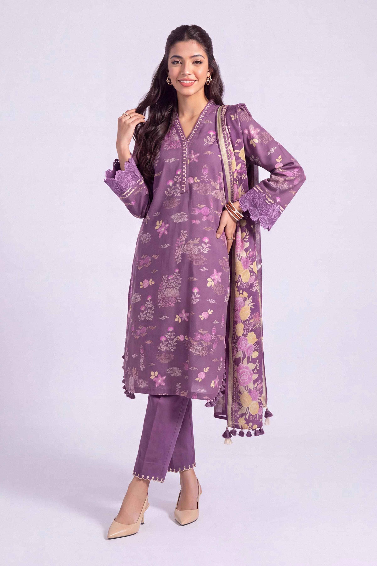 3 Piece - Printed Embroidered Suit - U3PE-NISHA26WV1-104
