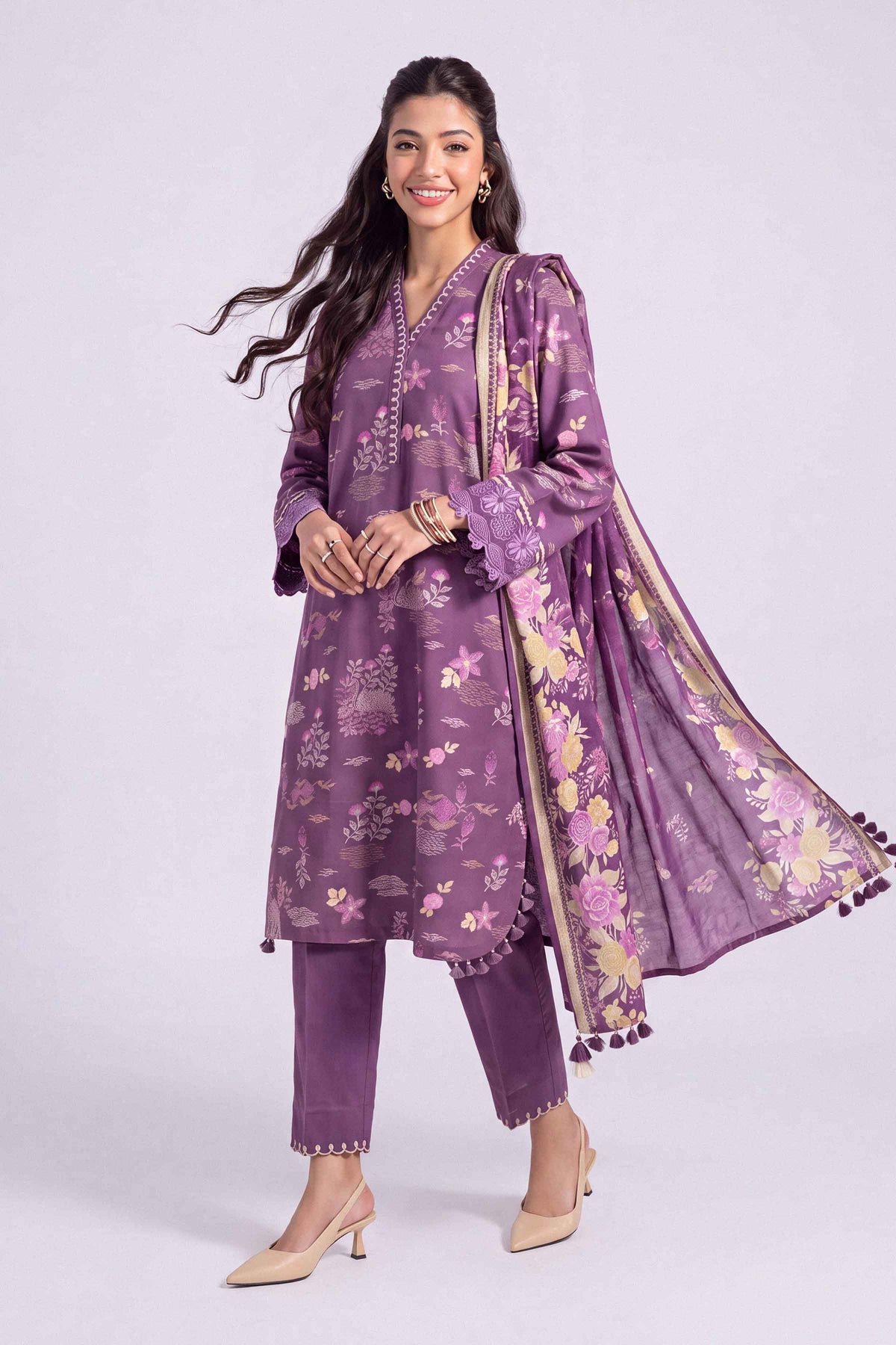 3 Piece - Printed Embroidered Suit - U3PE-NISHA26WV1-104