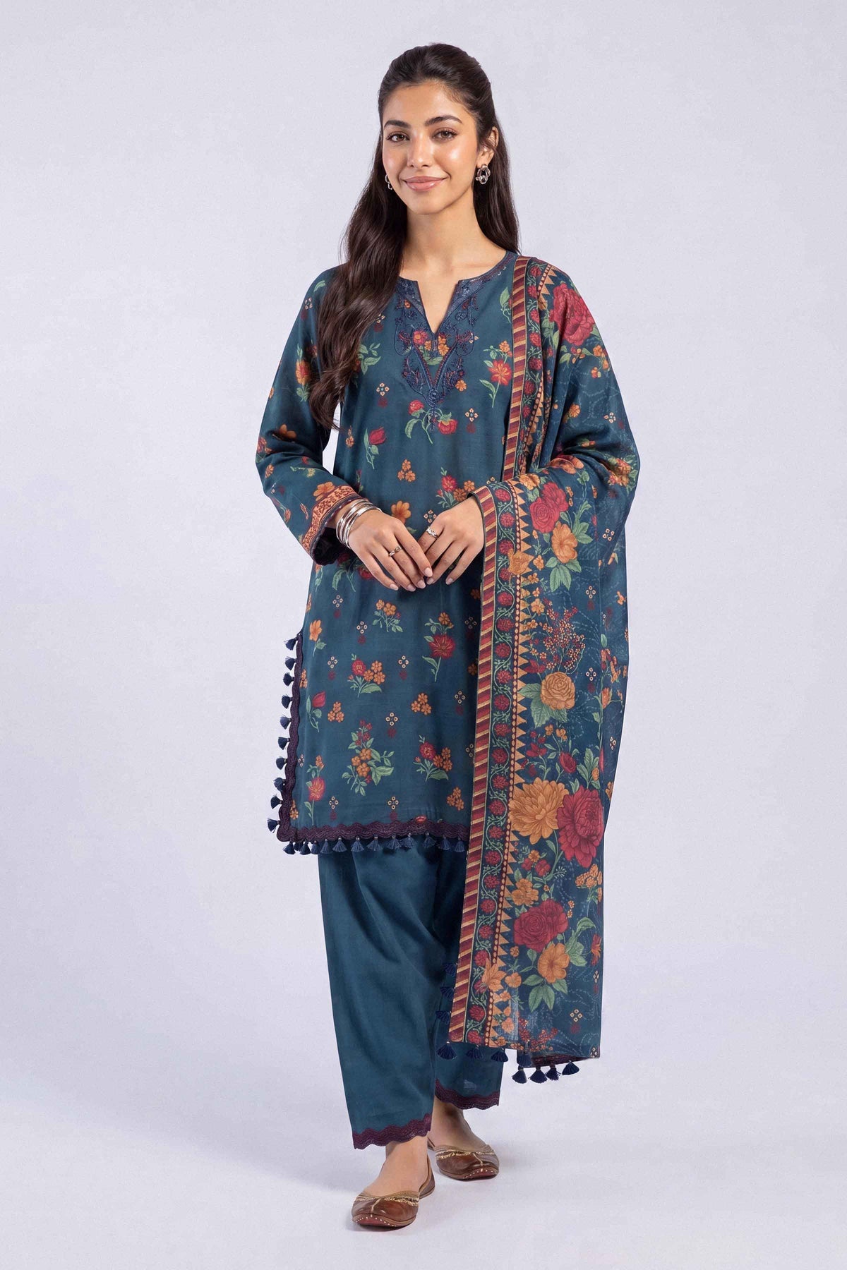 3 Piece - Printed Embroidered Suit - U3PE-NISHA26WV1-105