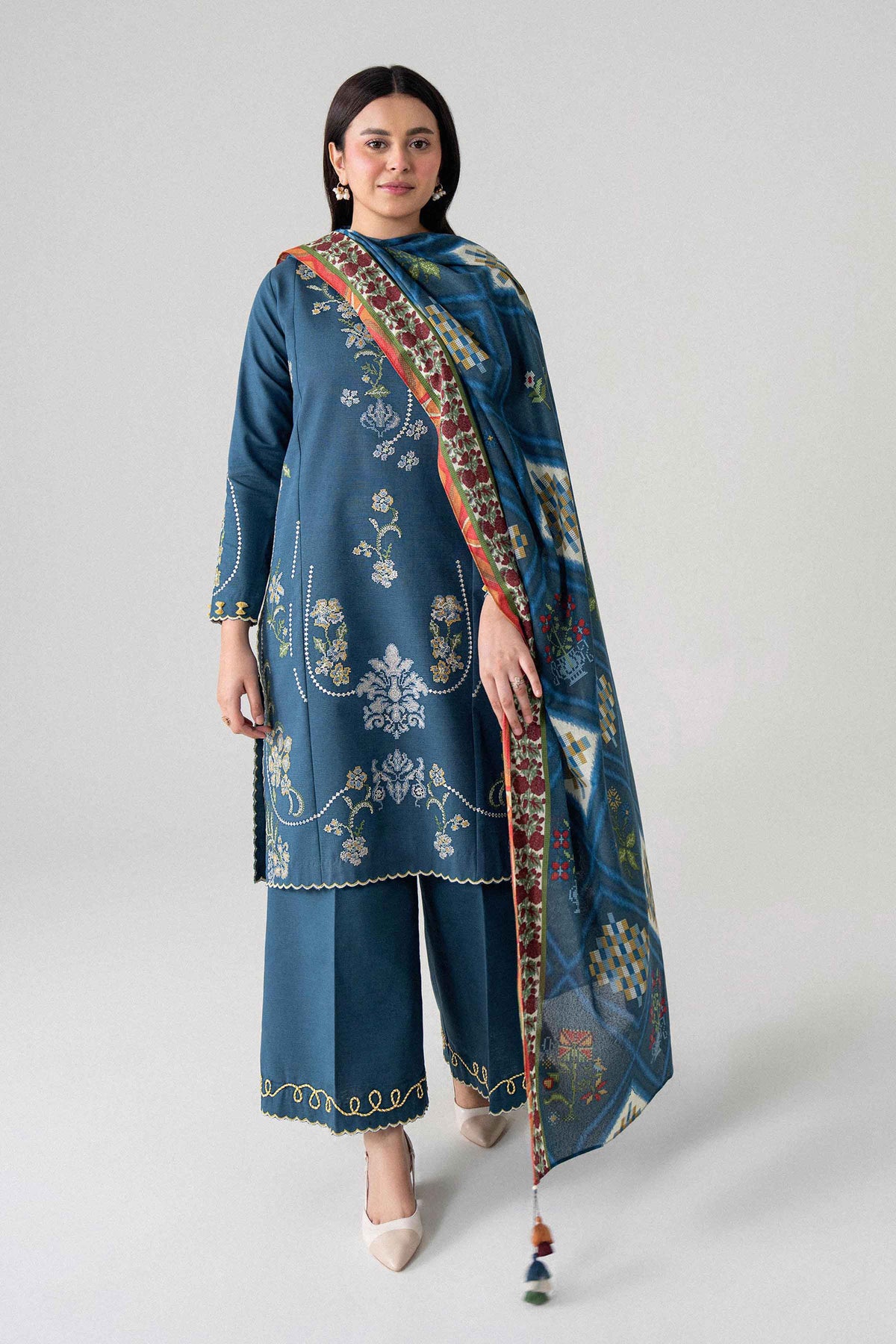 3 Piece - Printed Embroidered Suit - U3PE-NISHA26WV1-108