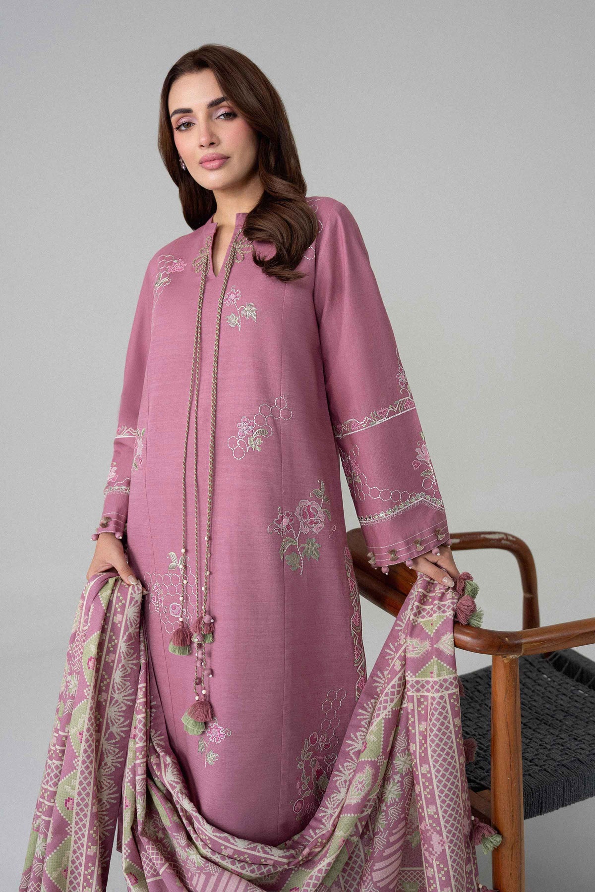 3 Piece - Printed Embroidered Suit - U3PE-NISHA26WV1-110